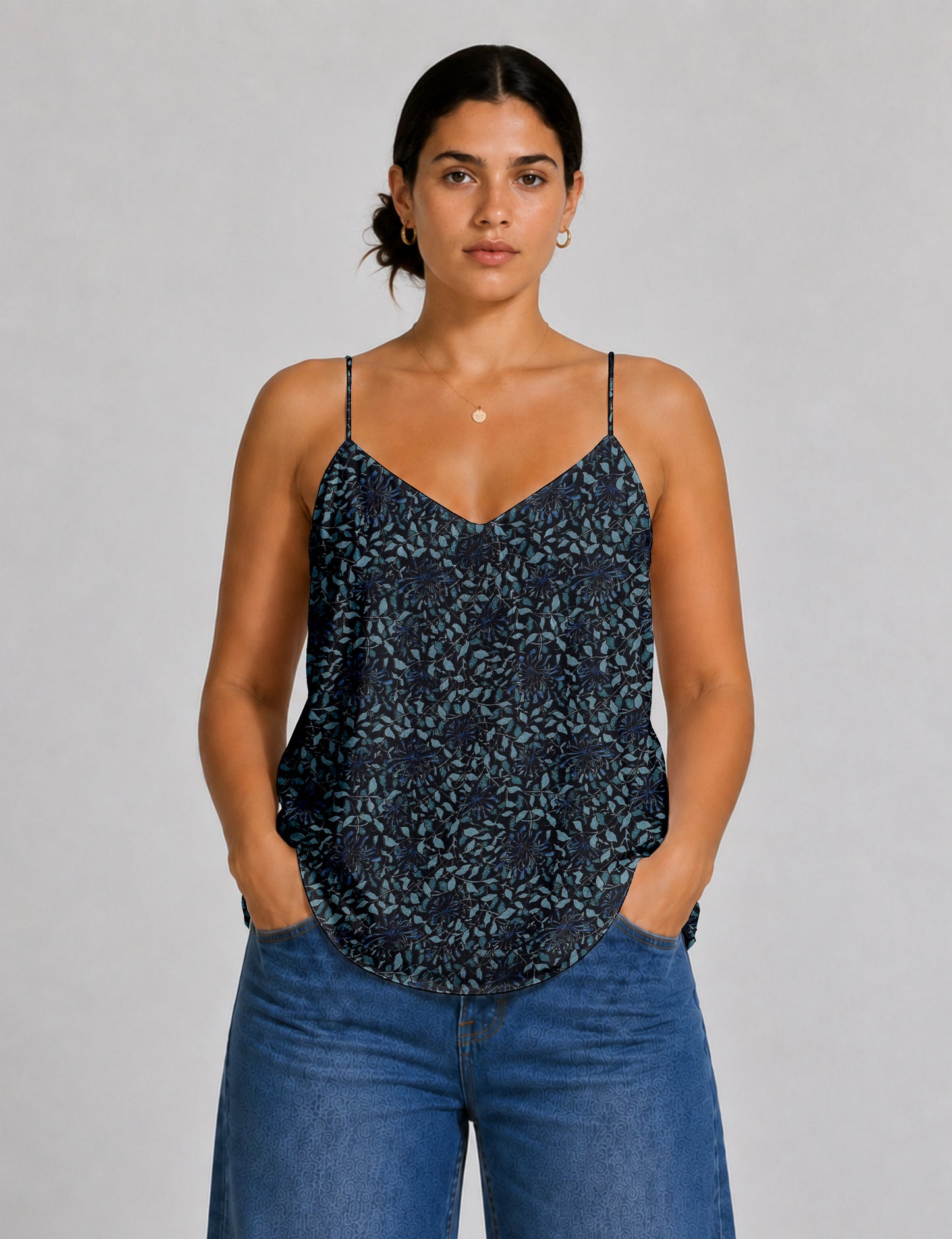 Slip top - Blue Leaves
