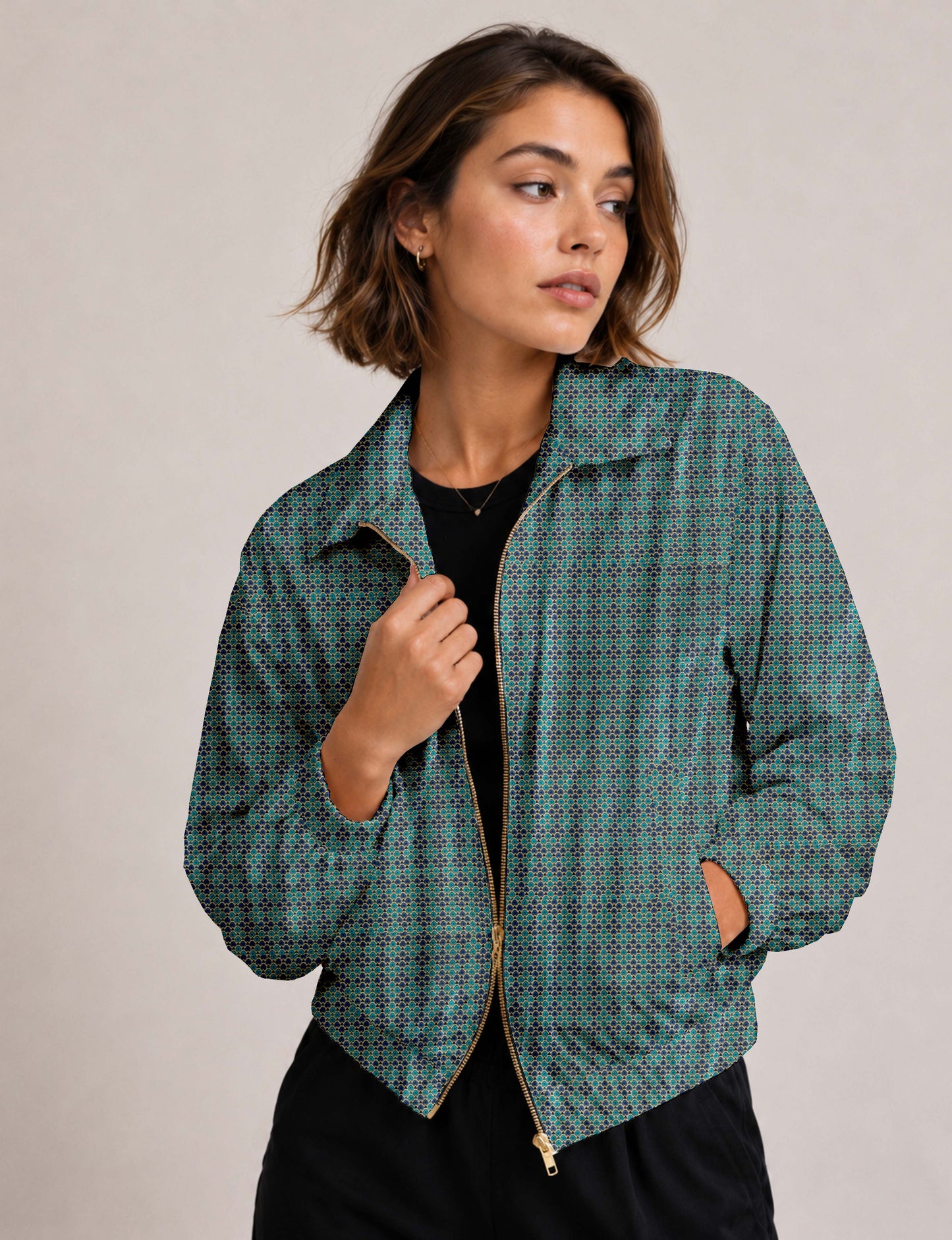 Bomber Jacket - Blue Micro Design