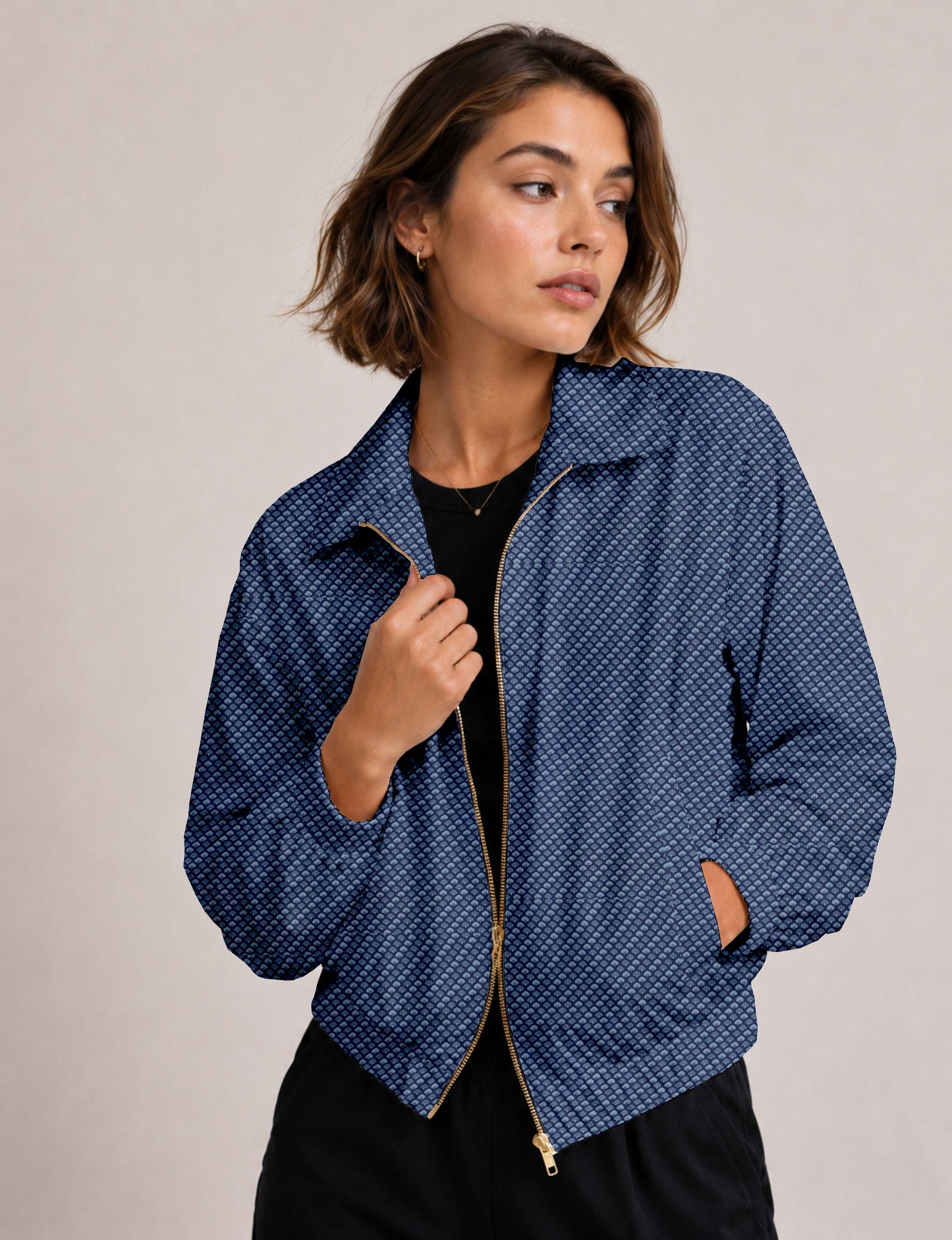 Bomber Jacket - Blue Micro Design