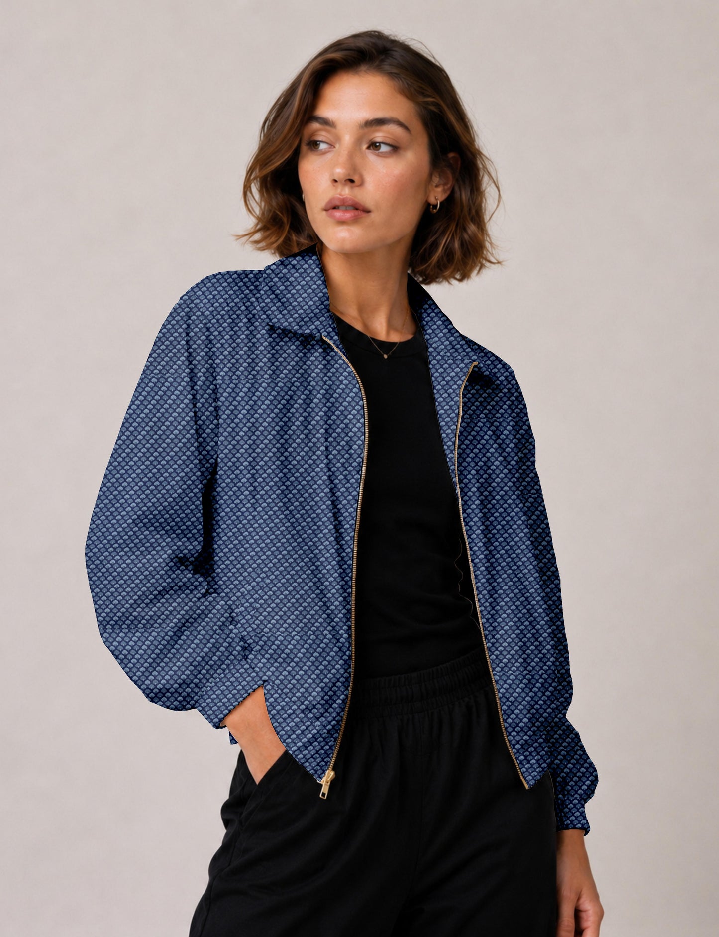 Bomber Jacket - Blue Micro Design