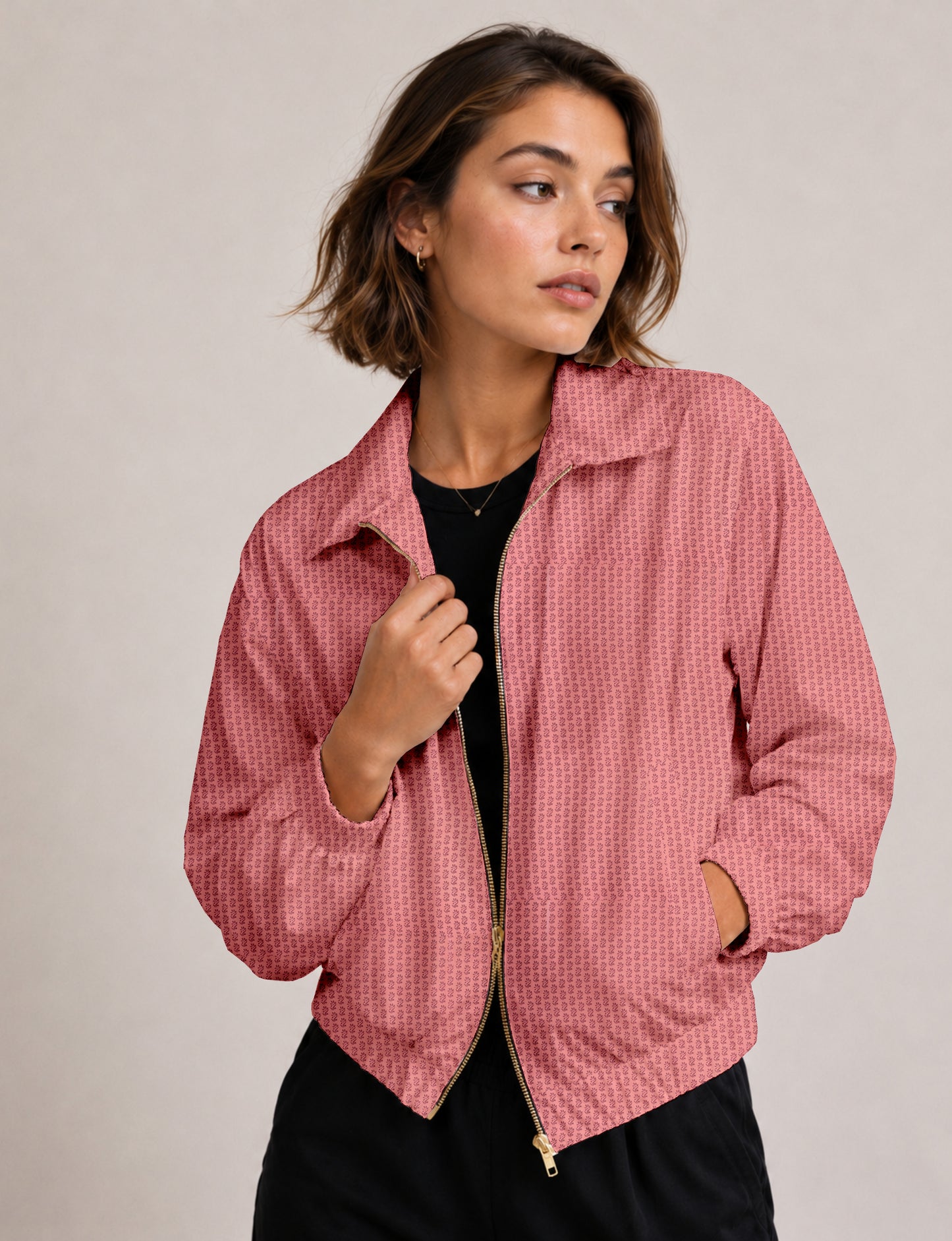 Bomber Jacket - Pink Floral