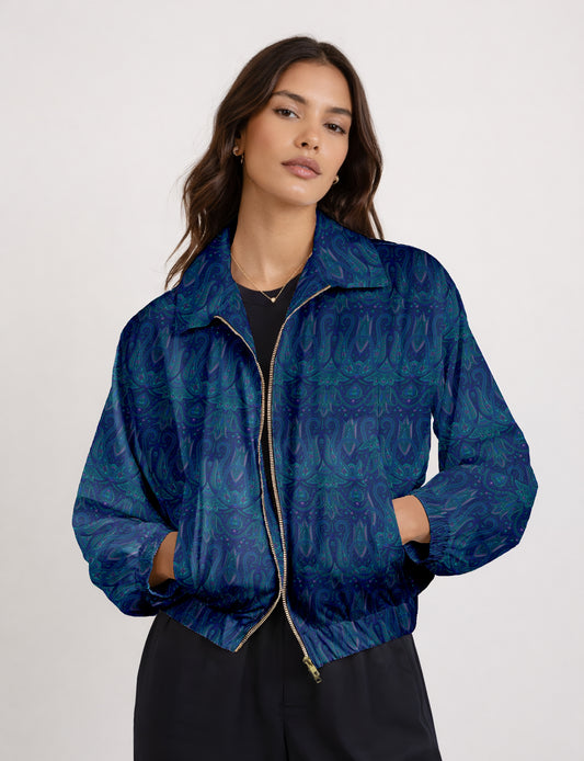 Bomber Jacket - Blue Paisley