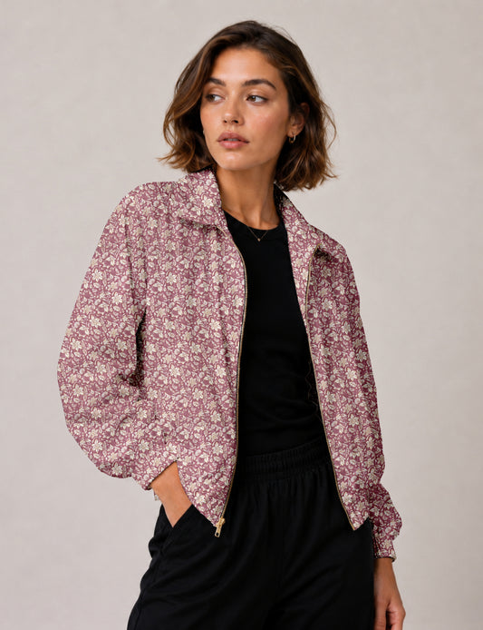 Bomber Jacket - Pink Floral