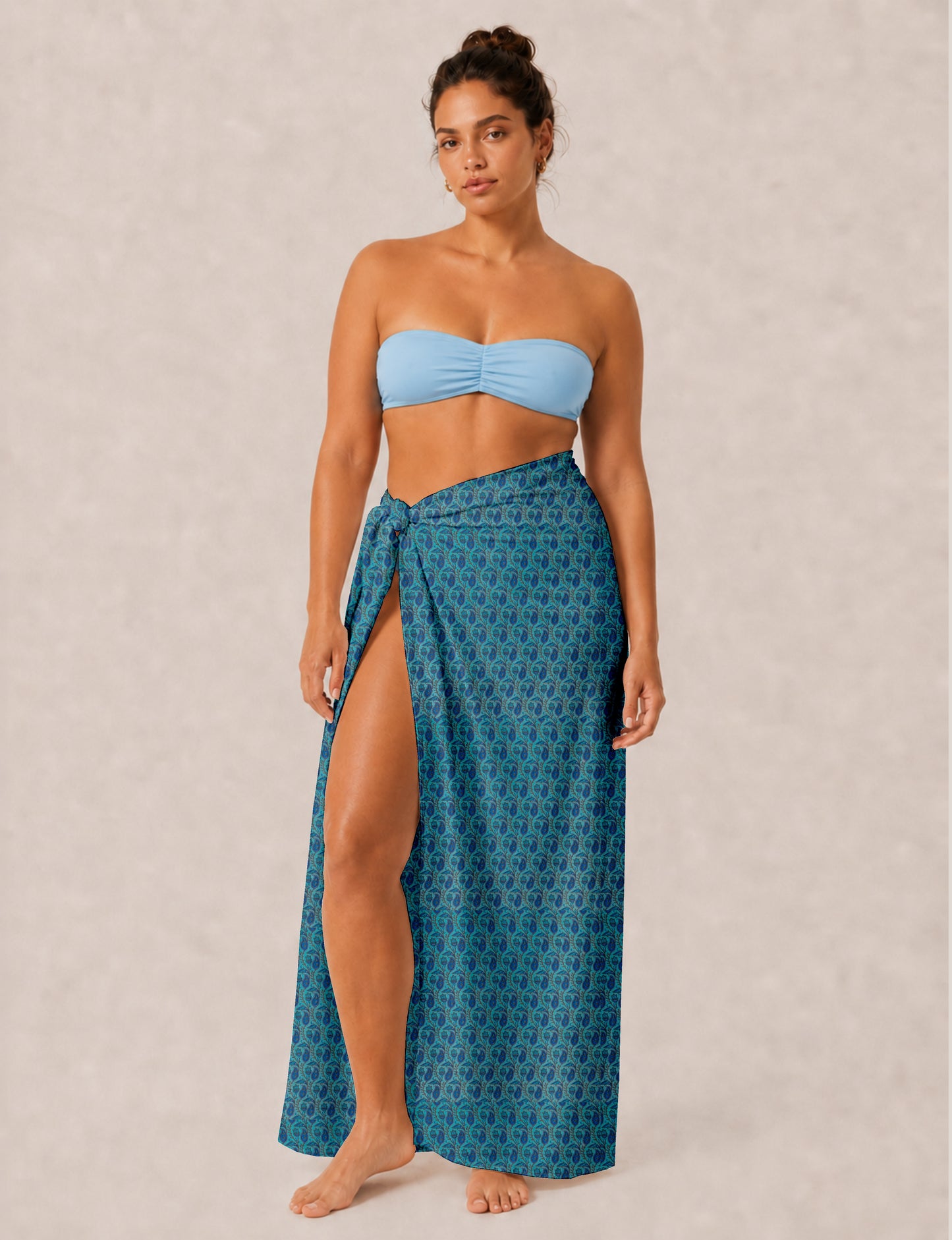 Explore sustainable elegance with our PAREO – a versatile piece for conscious fashion enthusiasts. More than an accessory, it's a statement of ethical clothing and green fashion. Ideal for getaways, this wrap-around works as a coverup, turban, or throw, showcasing our commitment to slow fashion, upcycled garments, and eco-friendly practices. Elevate your wardrobe with this eco-conscious and stylish pareo, a perfect addition to your collection of sustainable women's clothing.