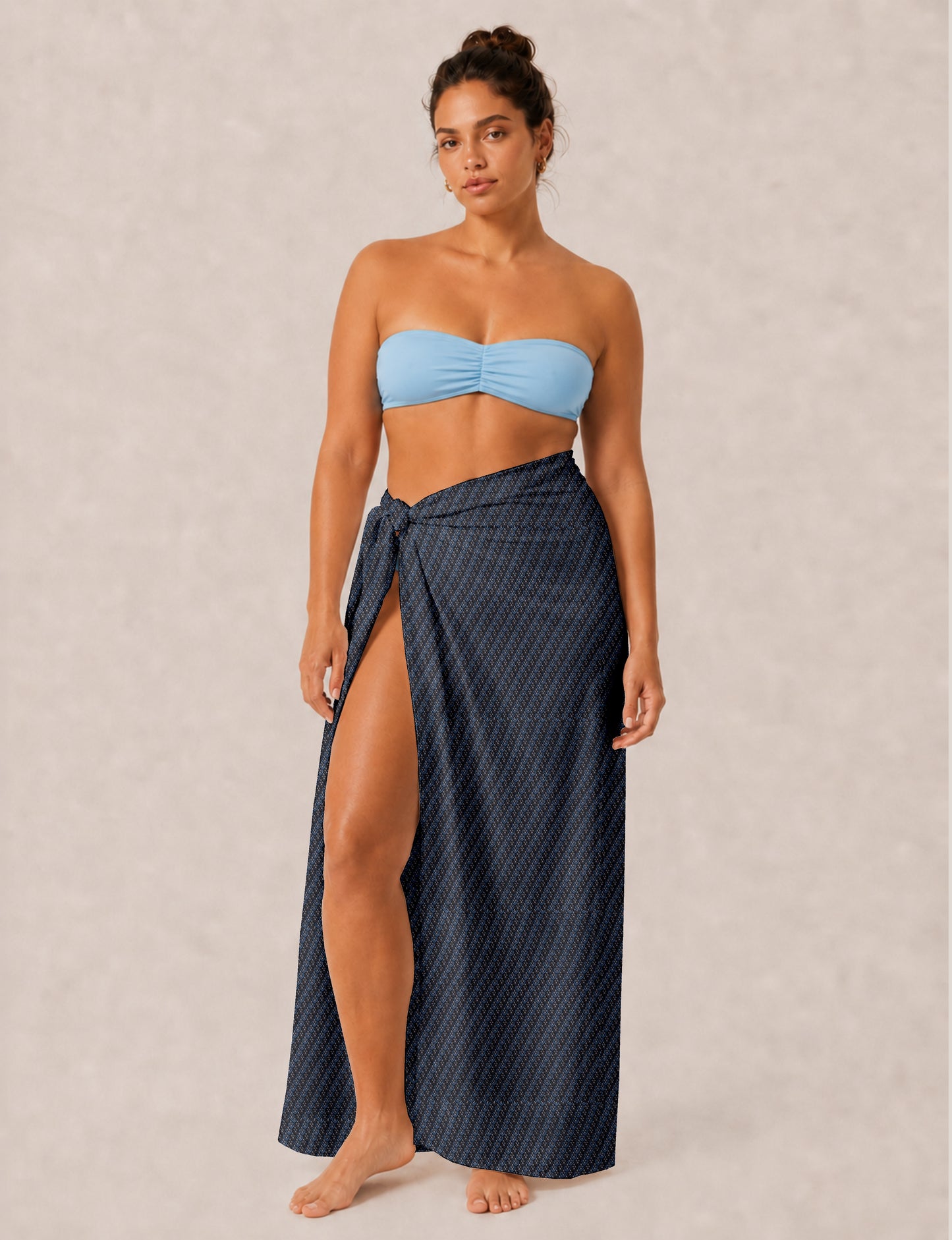 Explore sustainable elegance with our PAREO – a versatile piece for conscious fashion enthusiasts. More than an accessory, it's a statement of ethical clothing and green fashion. Ideal for getaways, this wrap-around works as a coverup, turban, or throw, showcasing our commitment to slow fashion, upcycled garments, and eco-friendly practices. Elevate your wardrobe with this eco-conscious and stylish pareo, a perfect addition to your collection of sustainable women's clothing.