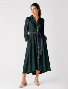 Long shirt dress - Blue Paisley