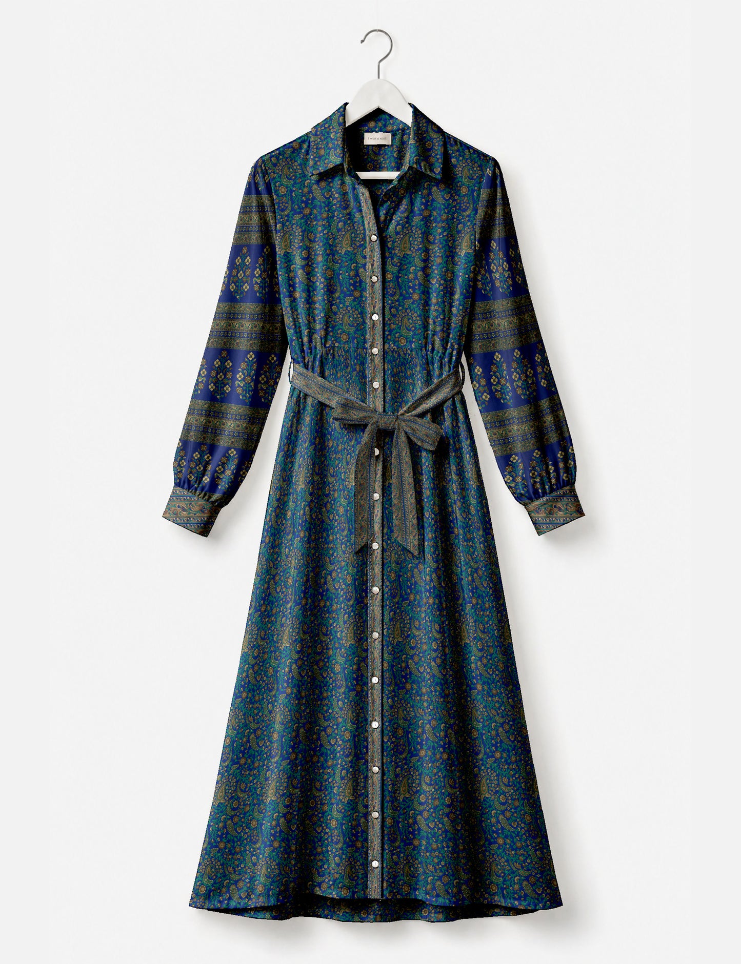Long shirt dress - Blue Paisley