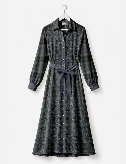 Long shirt dress - Blue Paisley