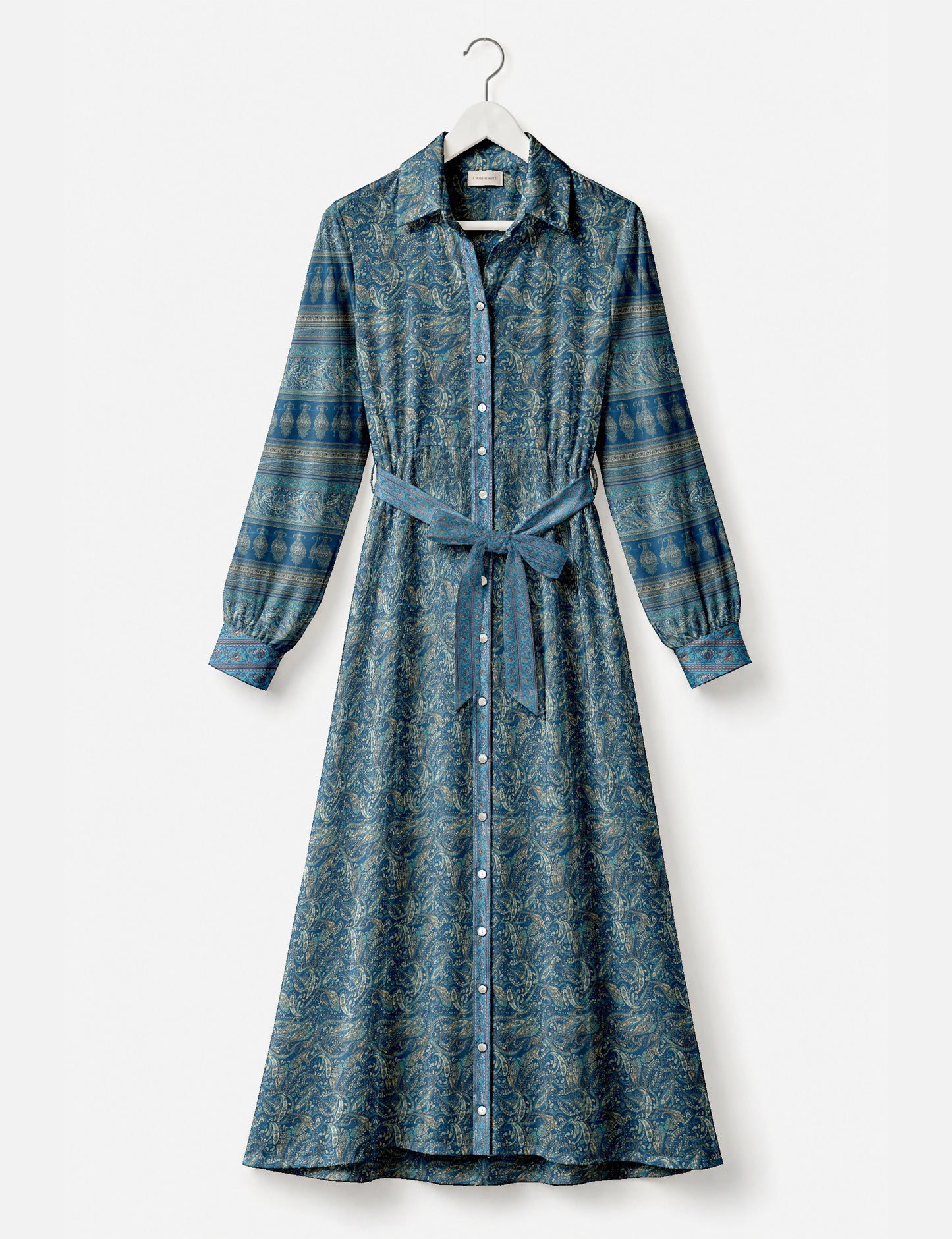 Long shirt dress - Blue Paisley