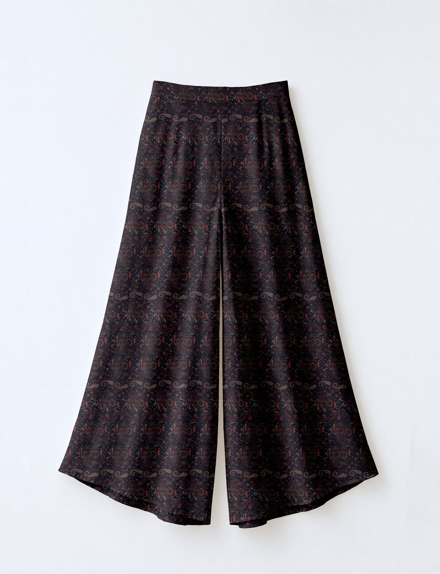 Wide Leg Palazzo Trousers - Blue Paisley