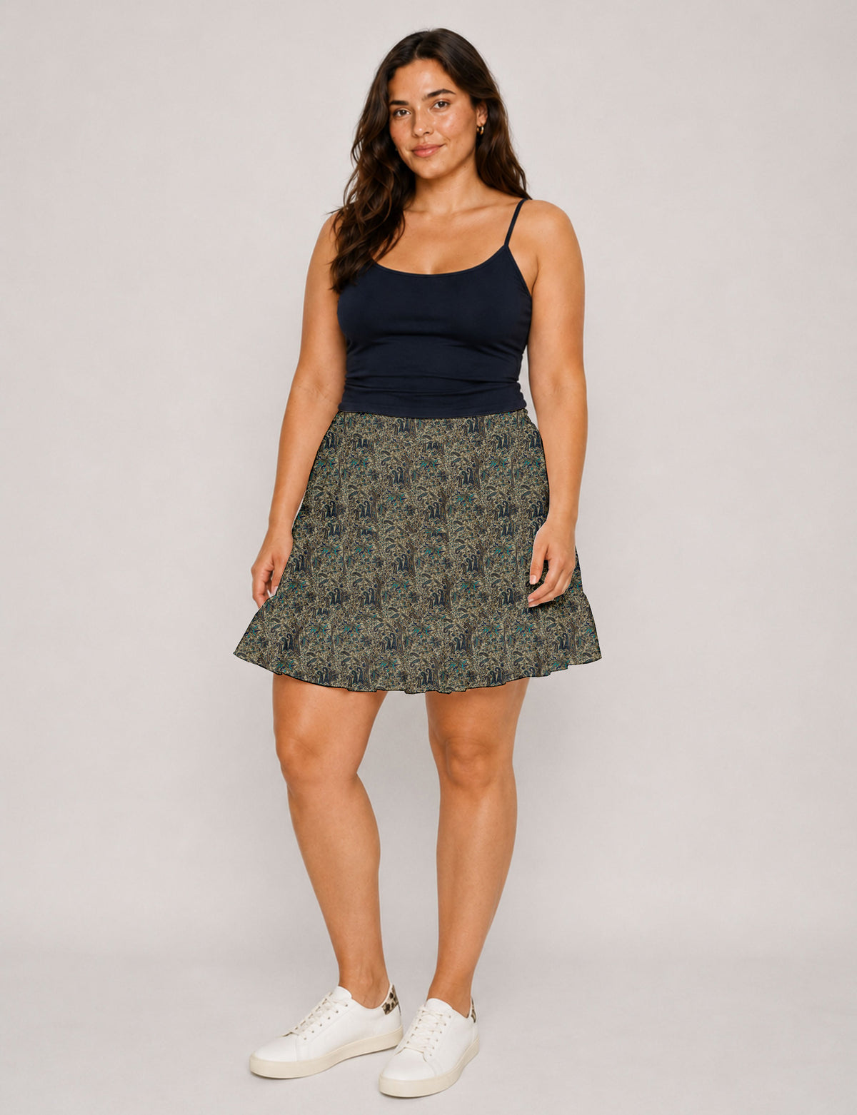 Short tiered skirt - Blue