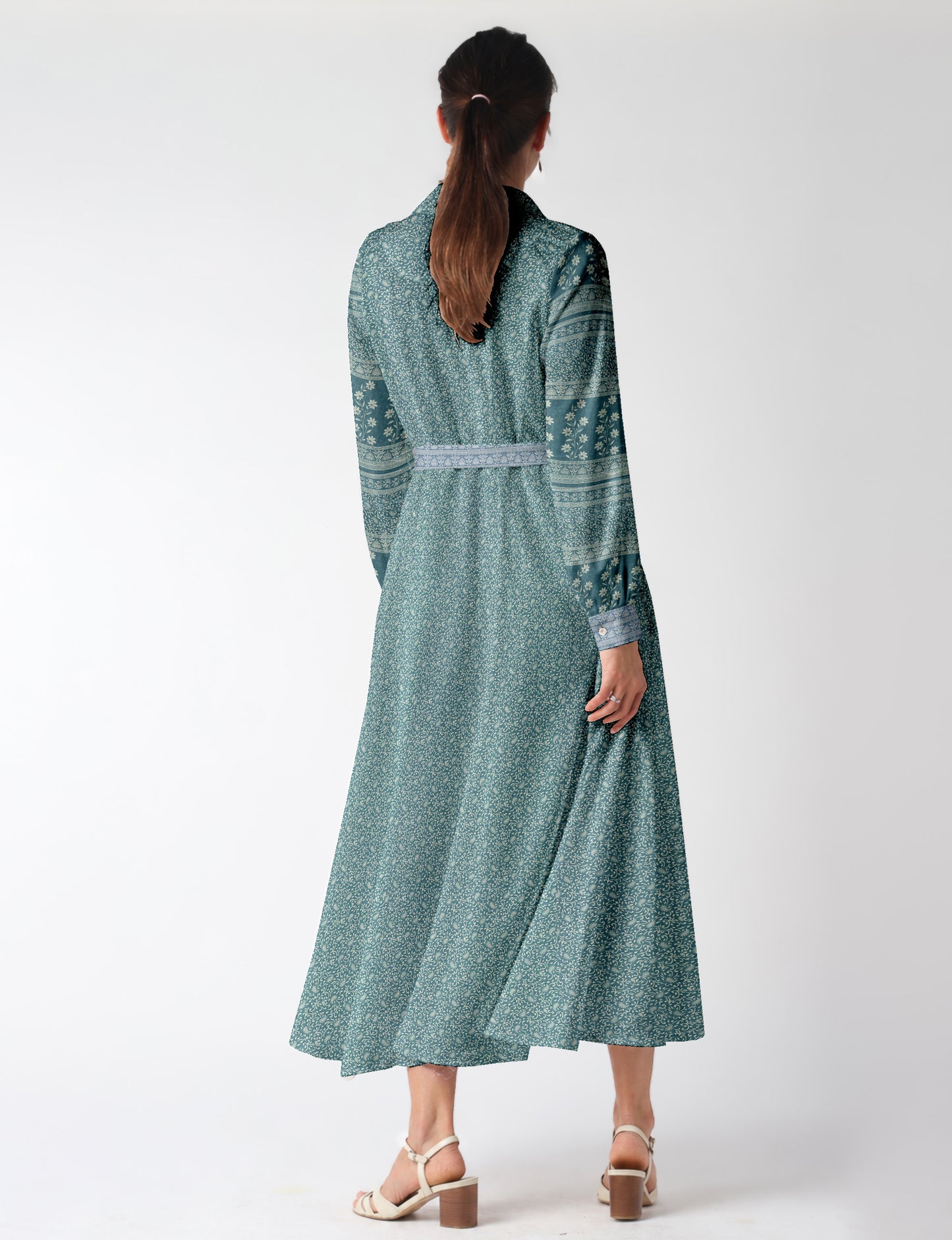 Long shirt dress - Blue Paisley