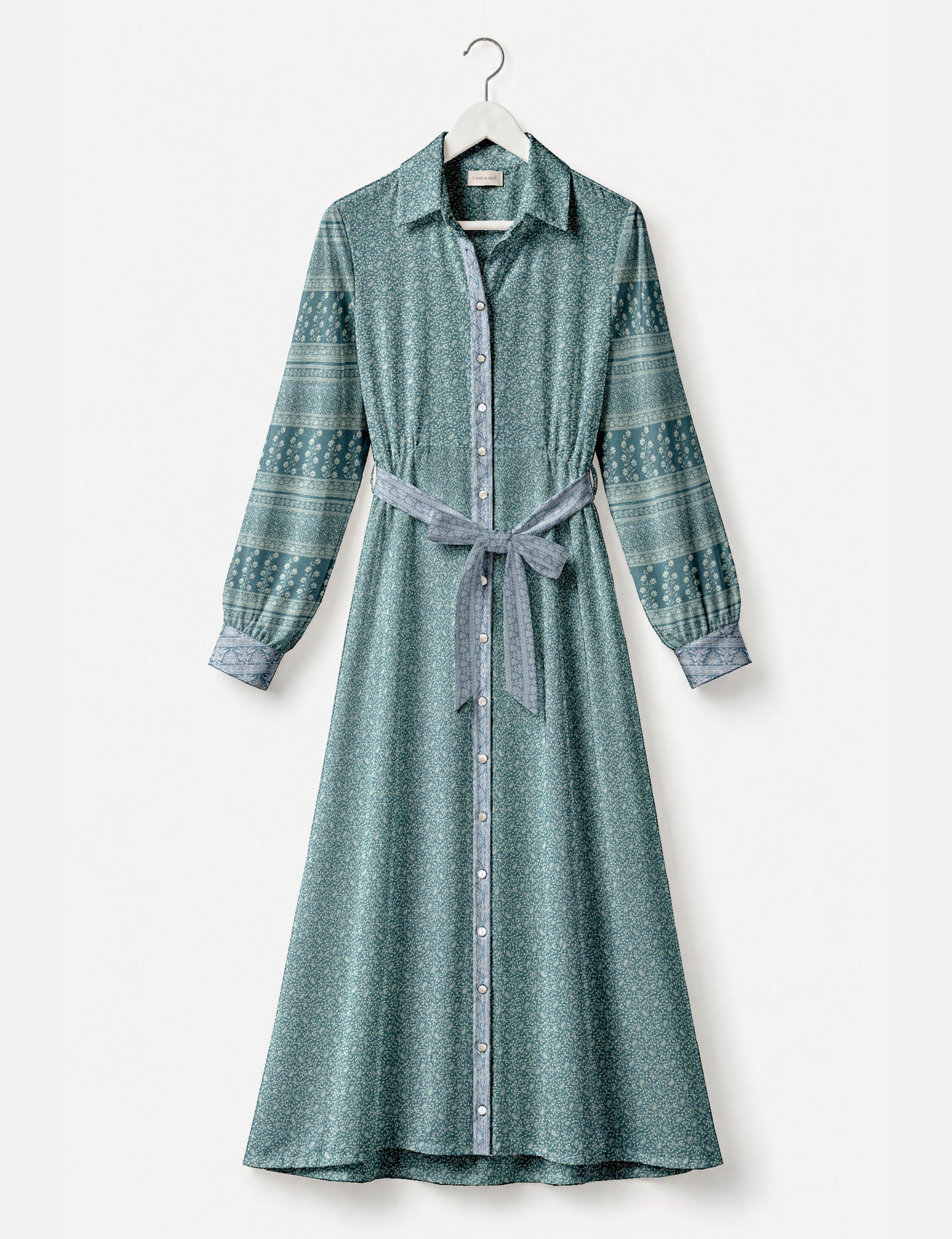 Long shirt dress - Blue Paisley