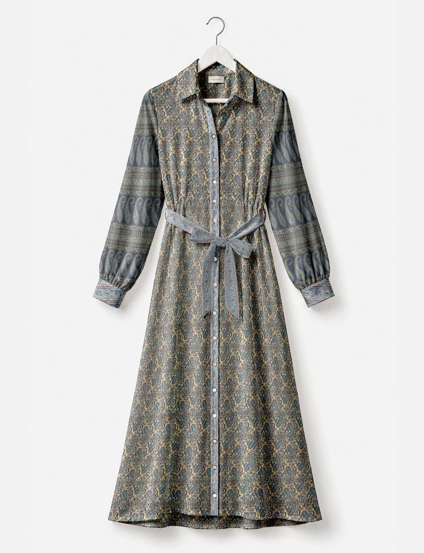 Long shirt dress - Blue Paisley