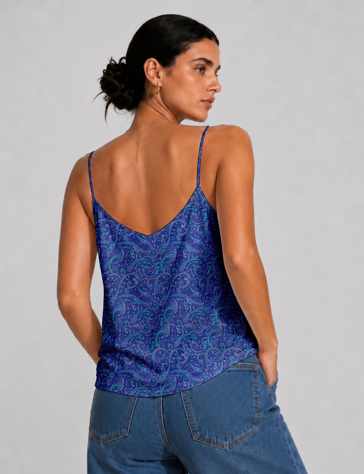 Slip top - Blue Paisley