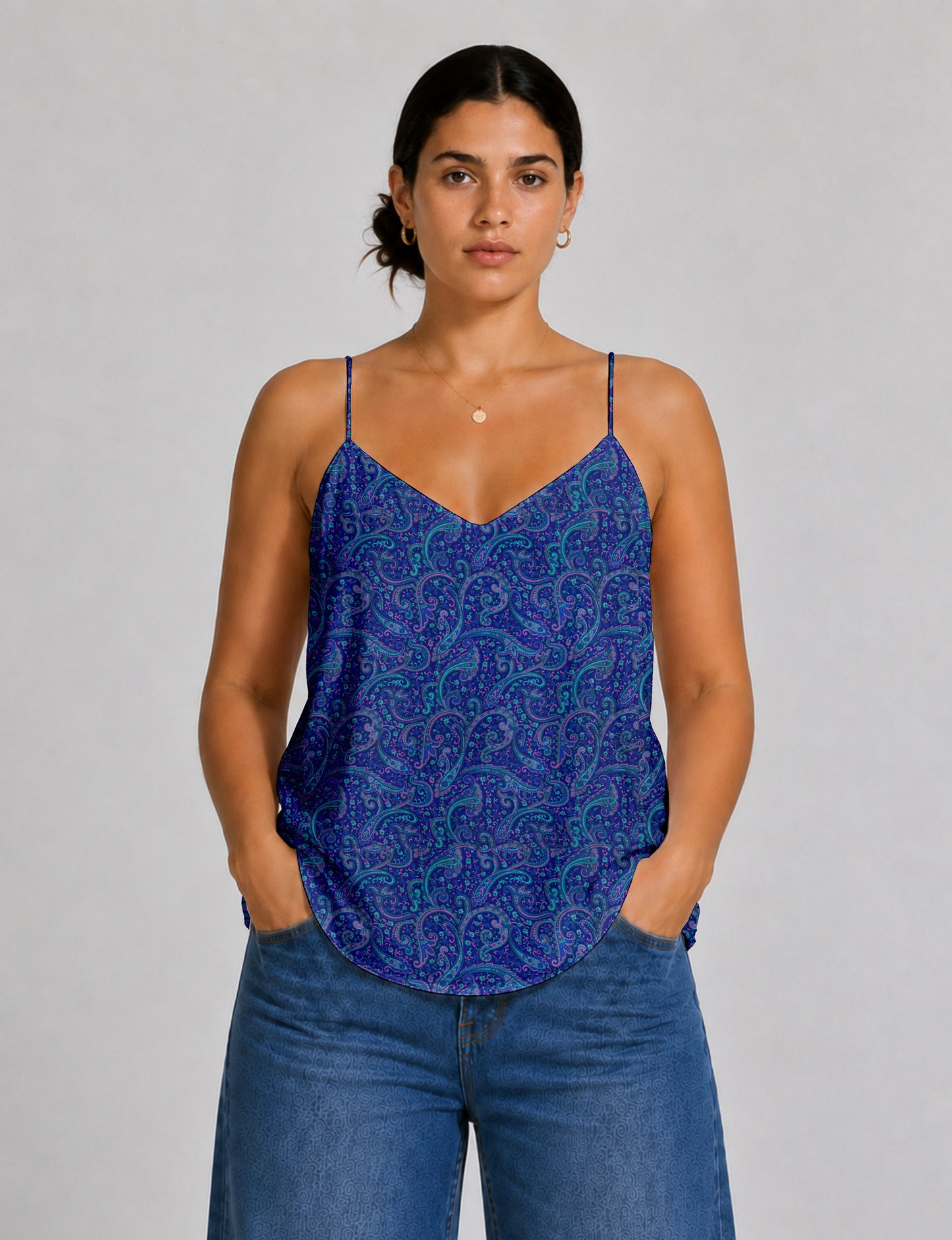 Slip top - Blue Paisley