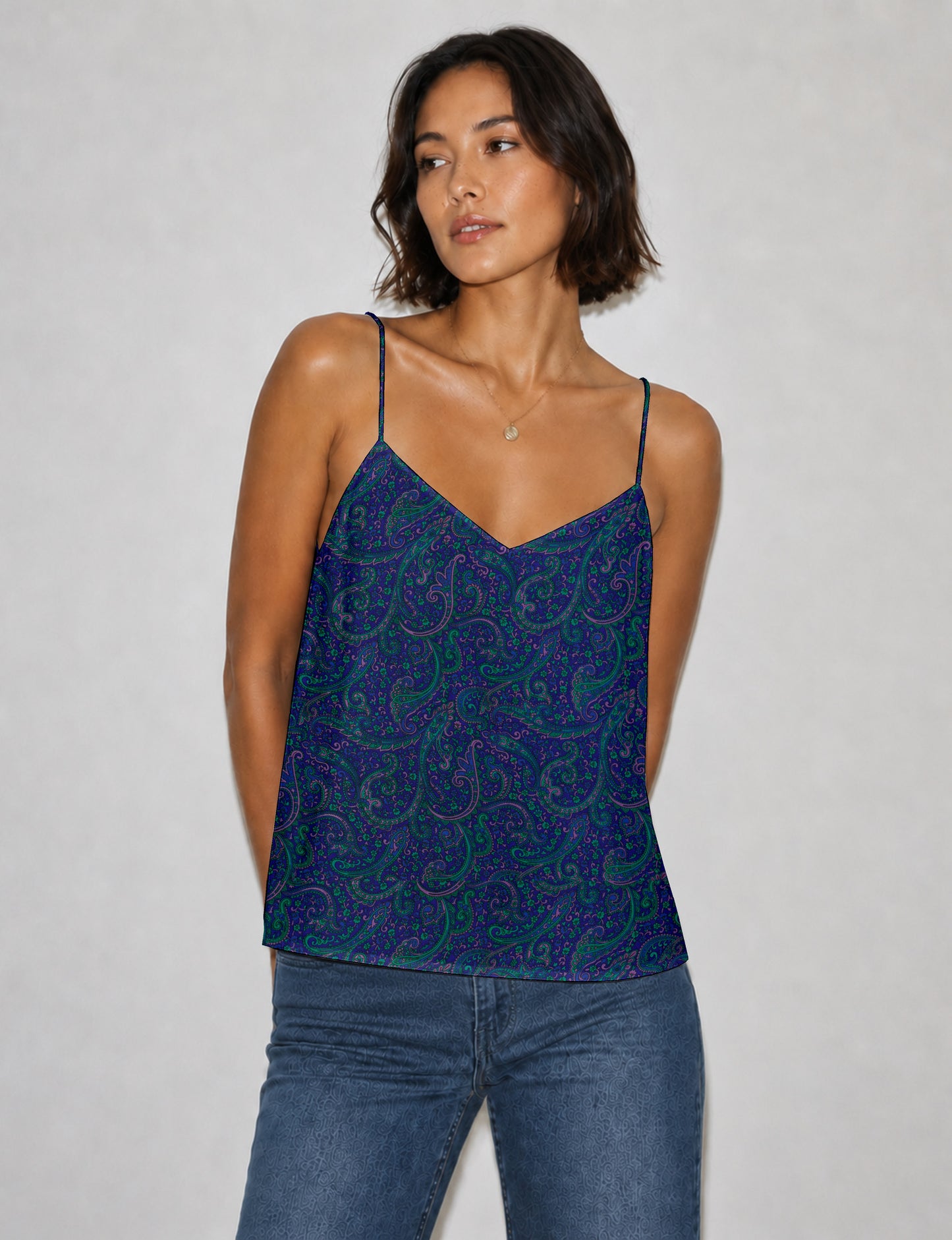 Slip top - Blue Paisley
