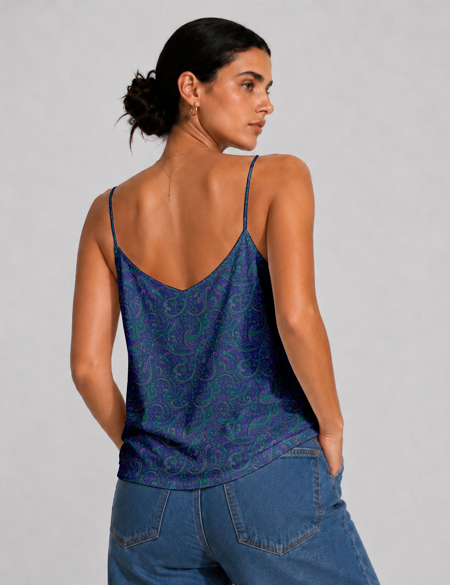 Slip top - Blue Paisley