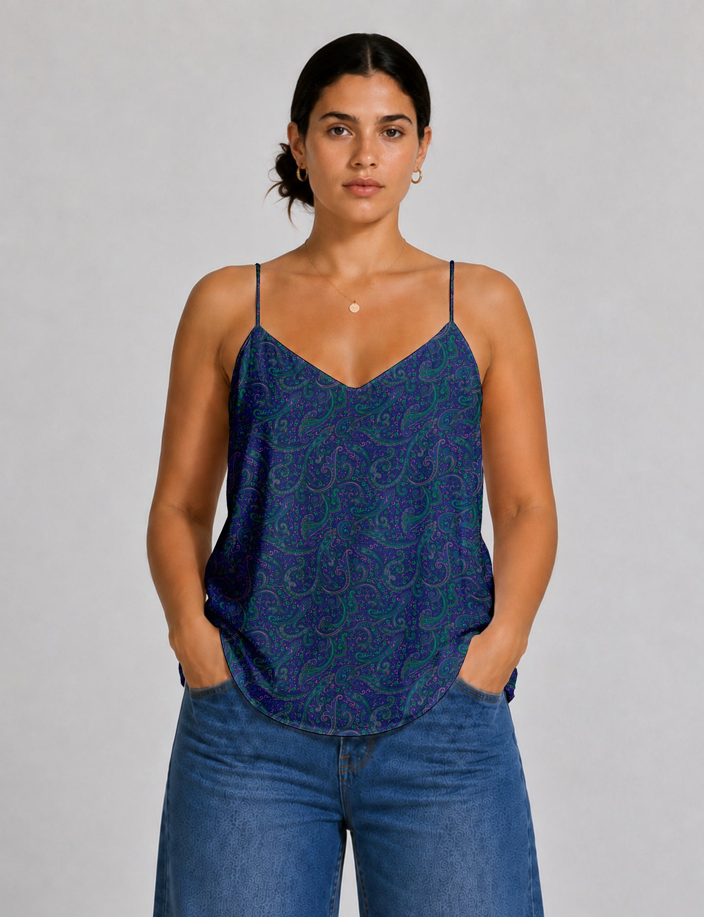 Slip top - Blue Paisley