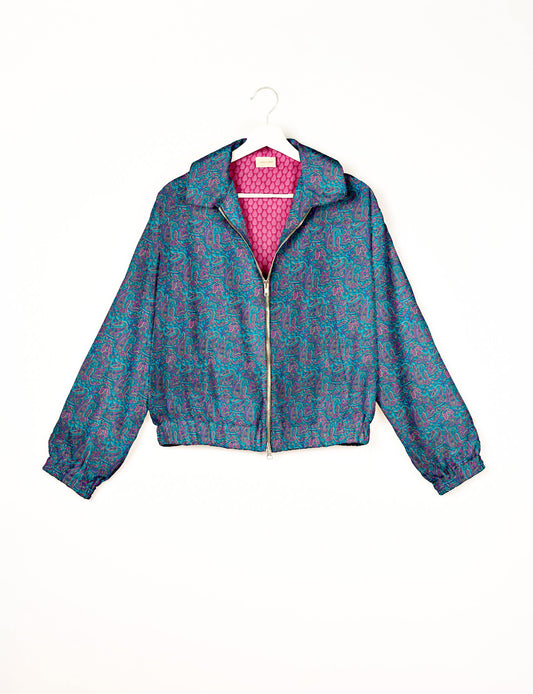 Bomber Jacket - Blue Paisley