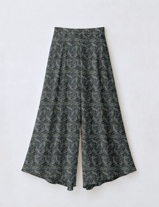 Wide Leg Palazzo Trousers - Blue Piasley
