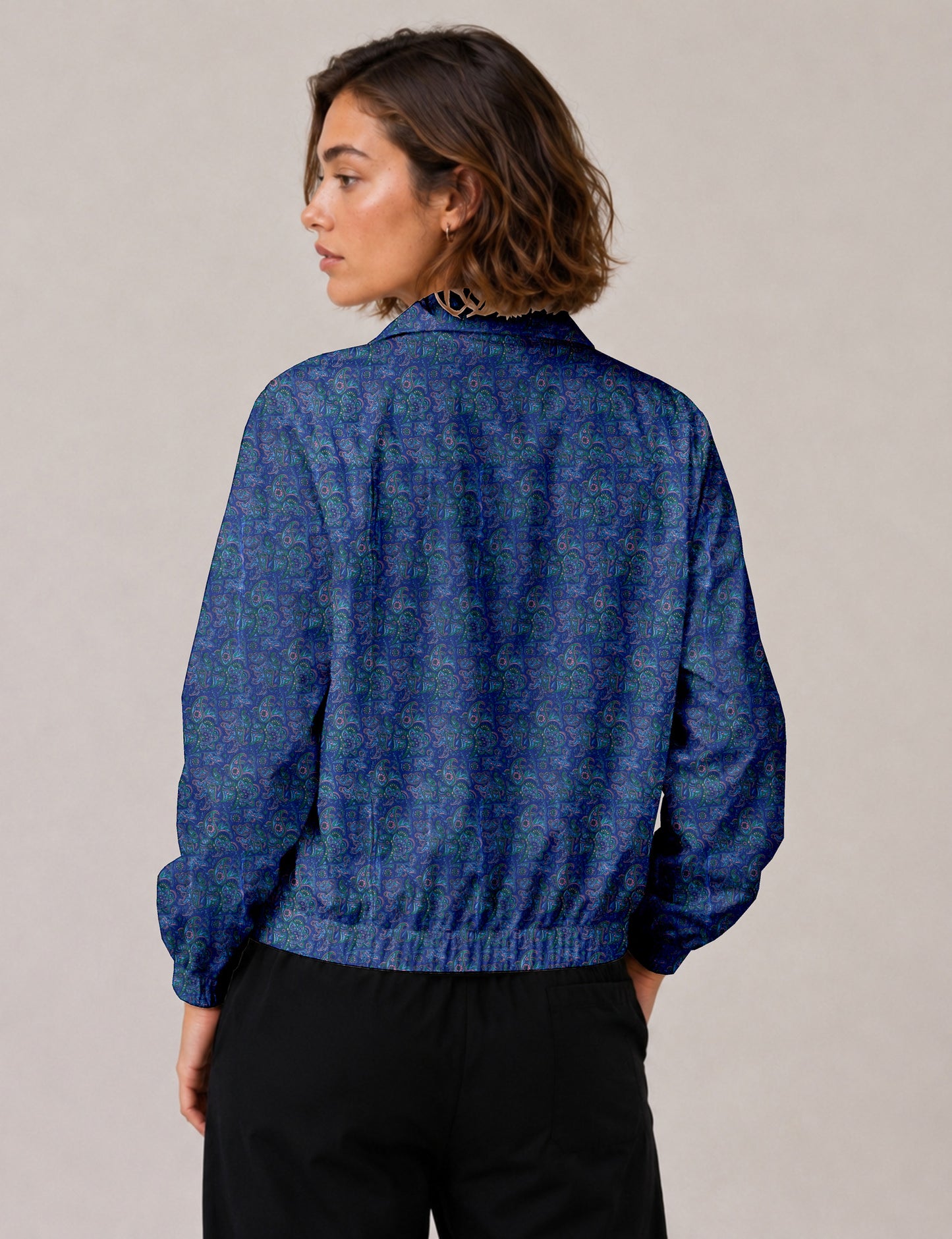 Bomber Jacket - Blue Paisley