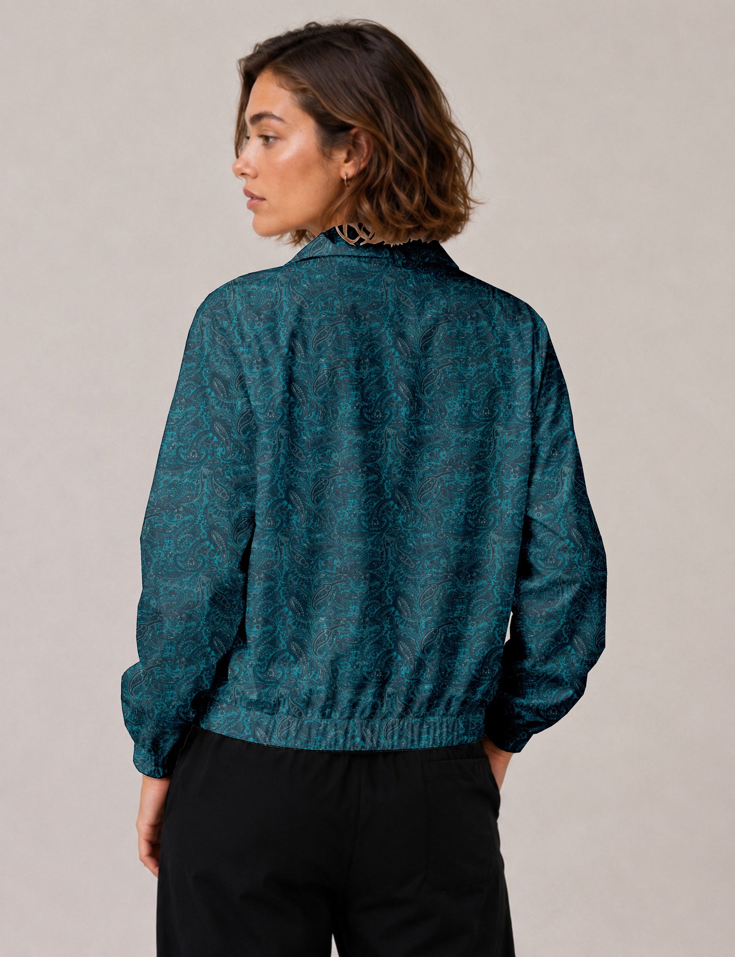 Bomber Jacket - Blue Paisley