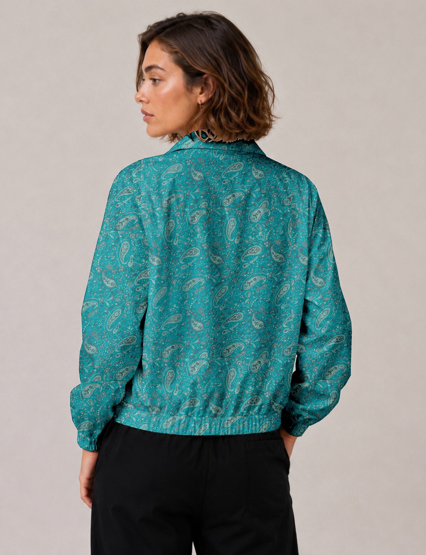 Bomber Jacket - Blue Paisley