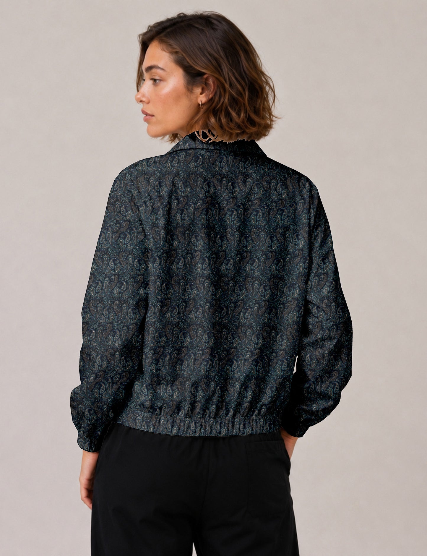 Bomber Jacket - Blue Paisley
