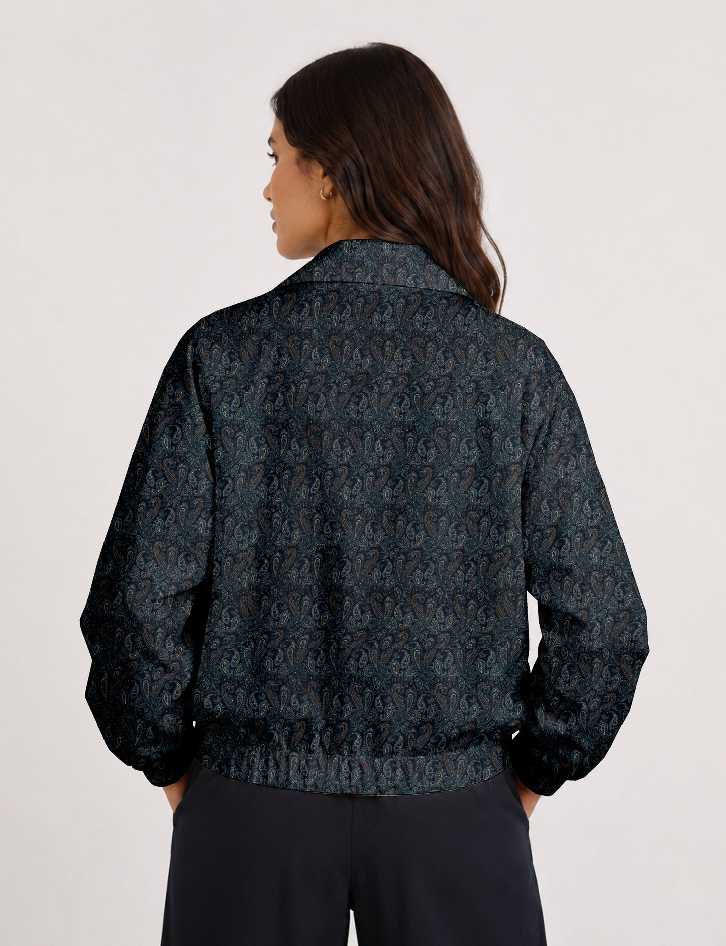 Bomber Jacket - Blue Paisley