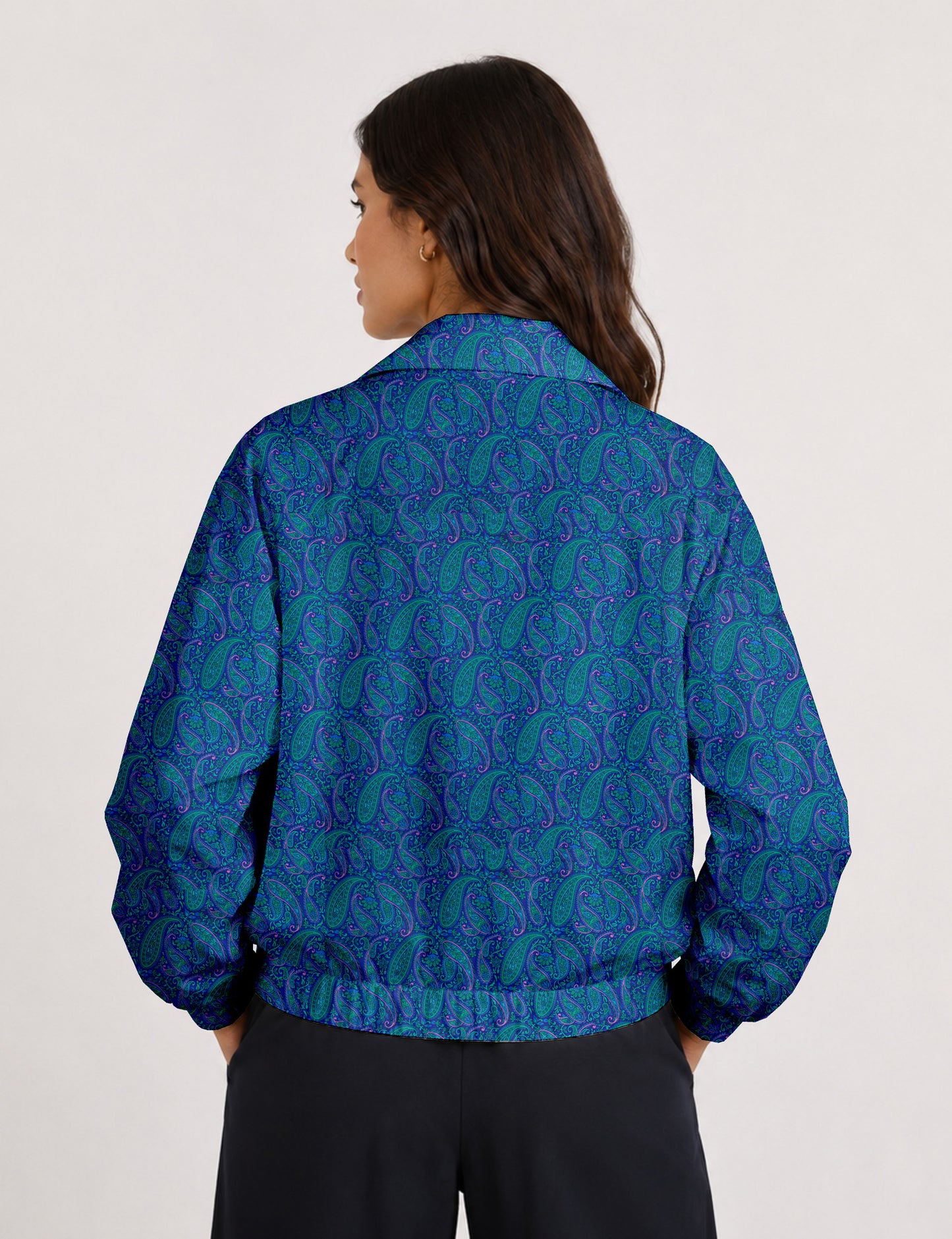 Bomber Jacket - Blue Paisley