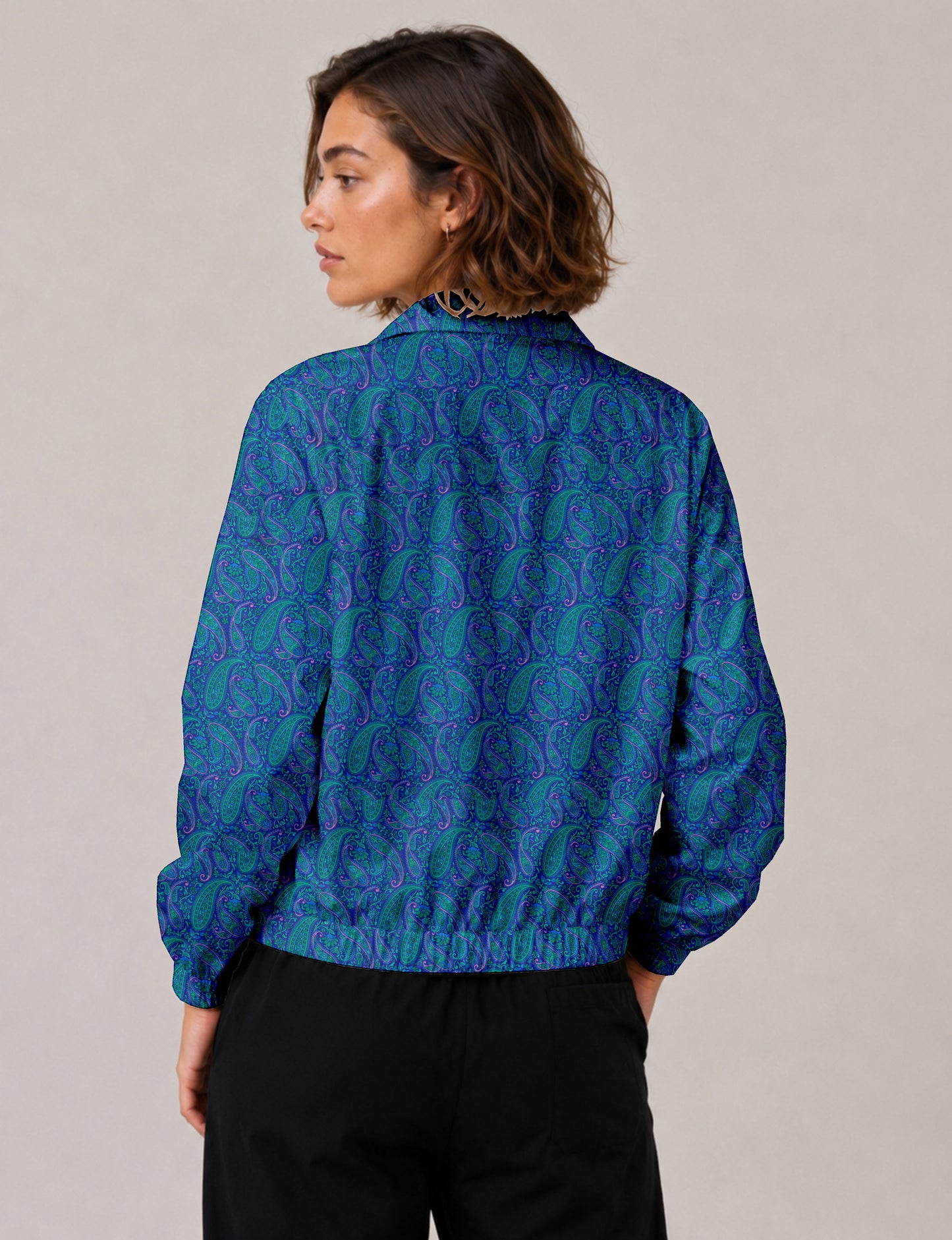 Bomber Jacket - Blue Paisley