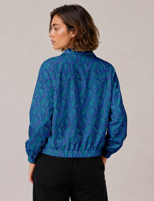 Bomber Jacket - Blue Paisley
