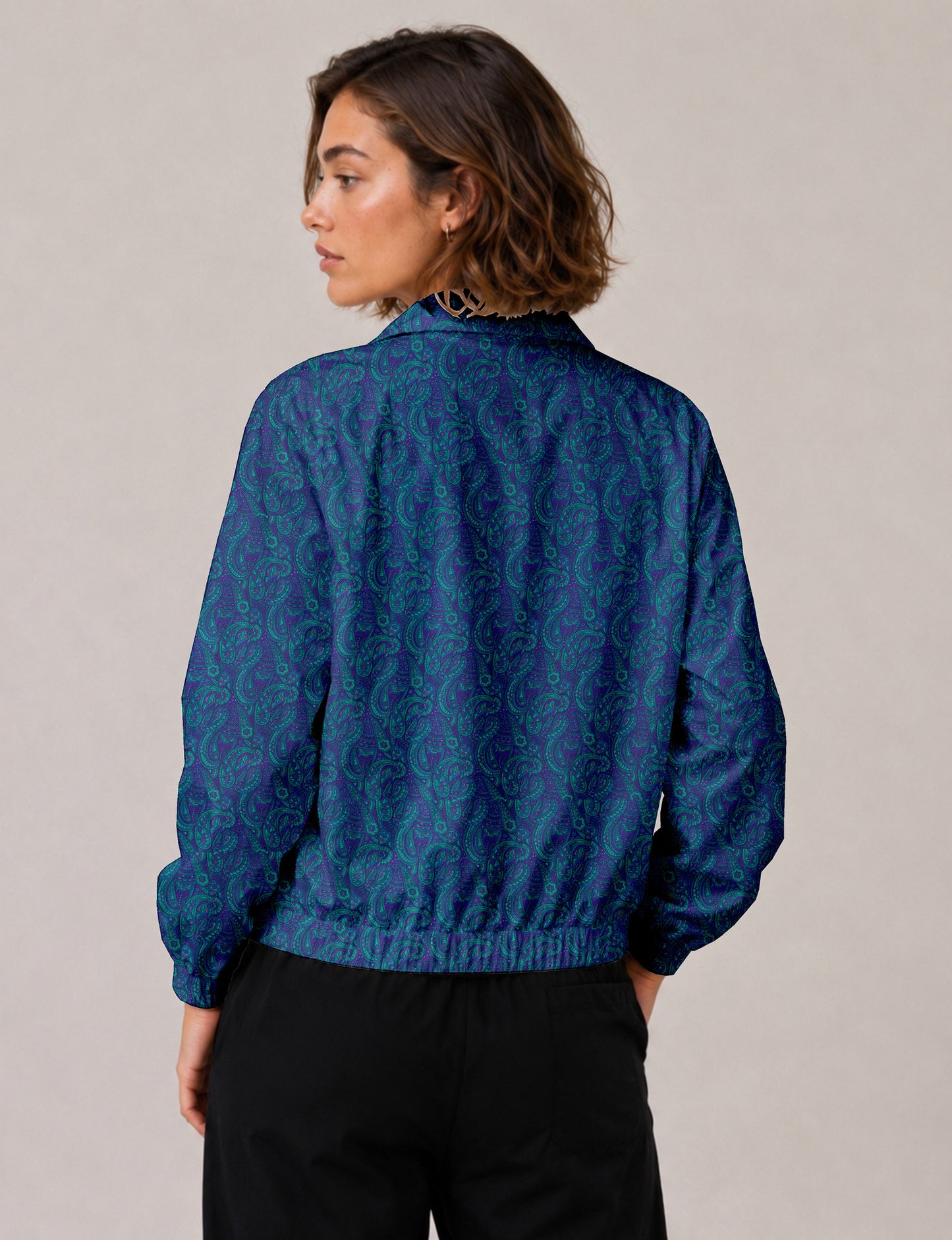 Bomber Jacket - Blue Paisley