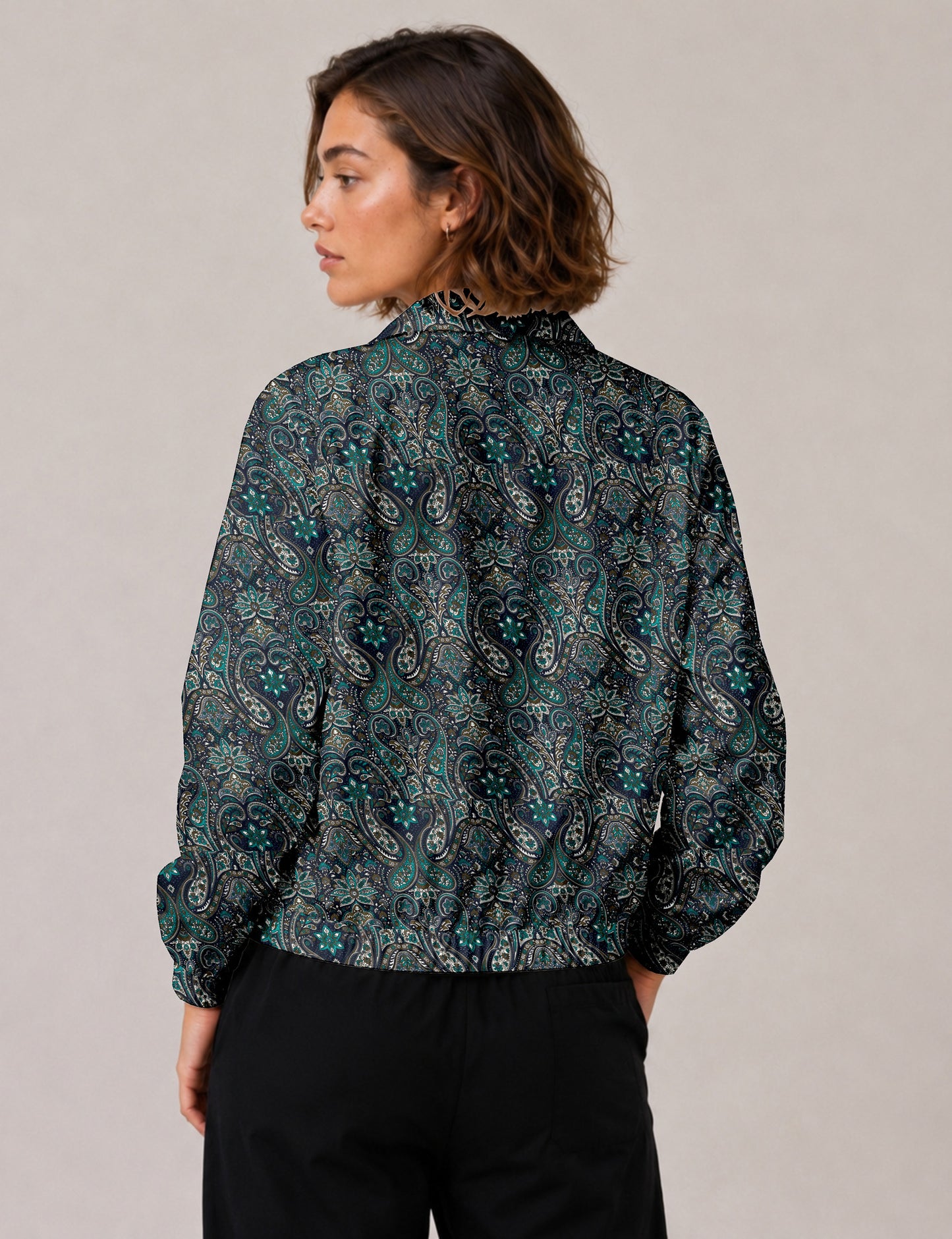 Bomber Jacket - Blue Paisley
