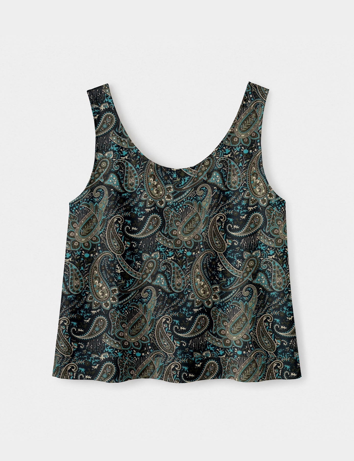 Sleeveless blouse - Blue Paisley