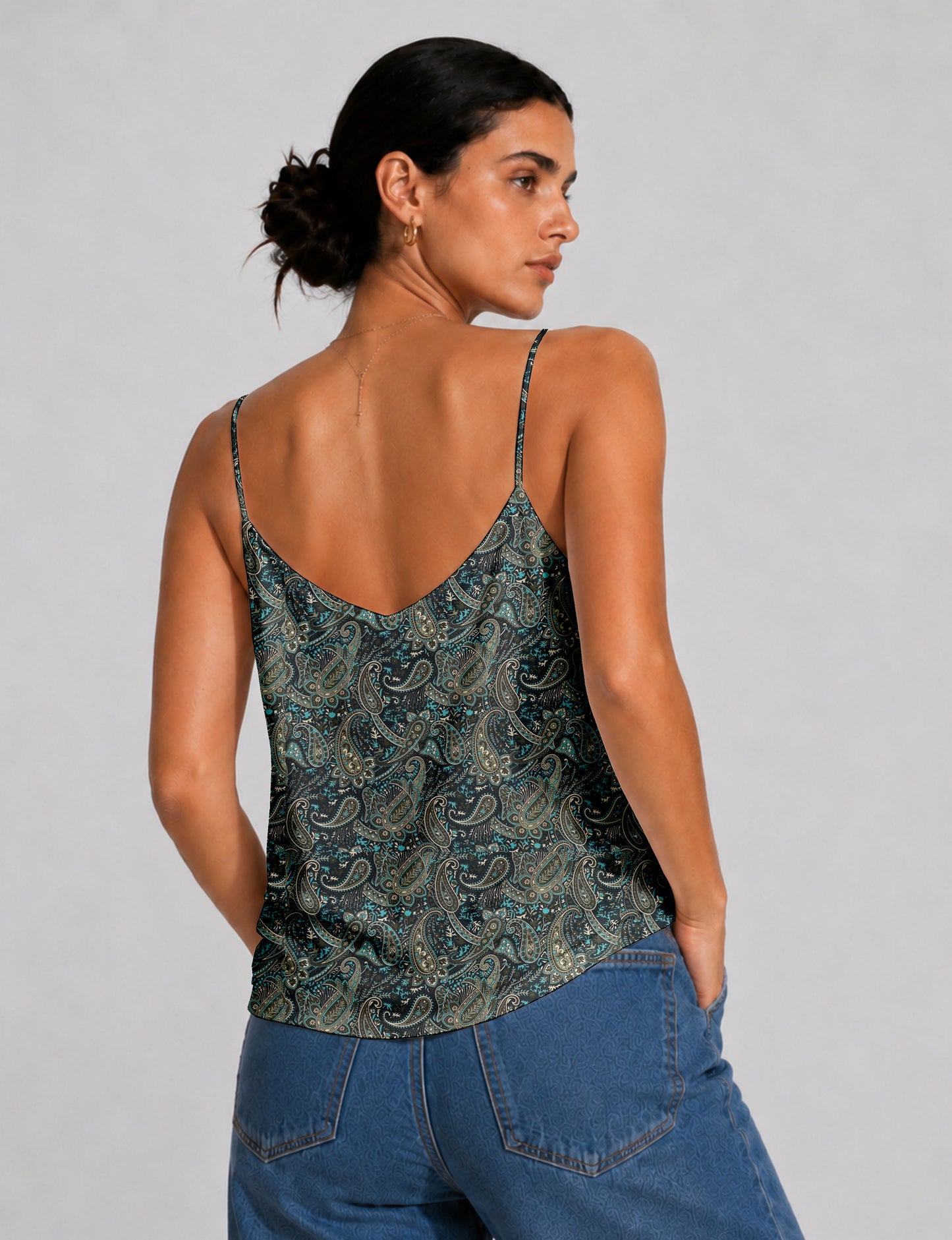 Slip top - Blue Paisley