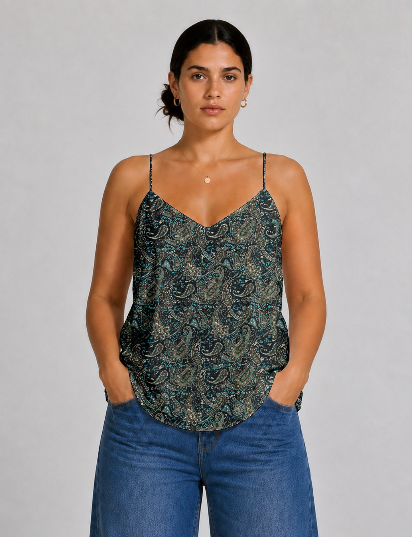 Slip top - Blue Paisley