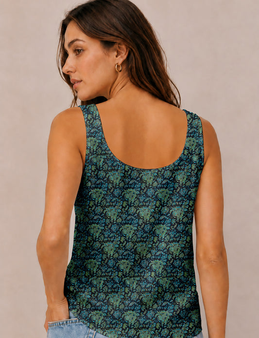 Sleeveless blouse - Blue Tropical