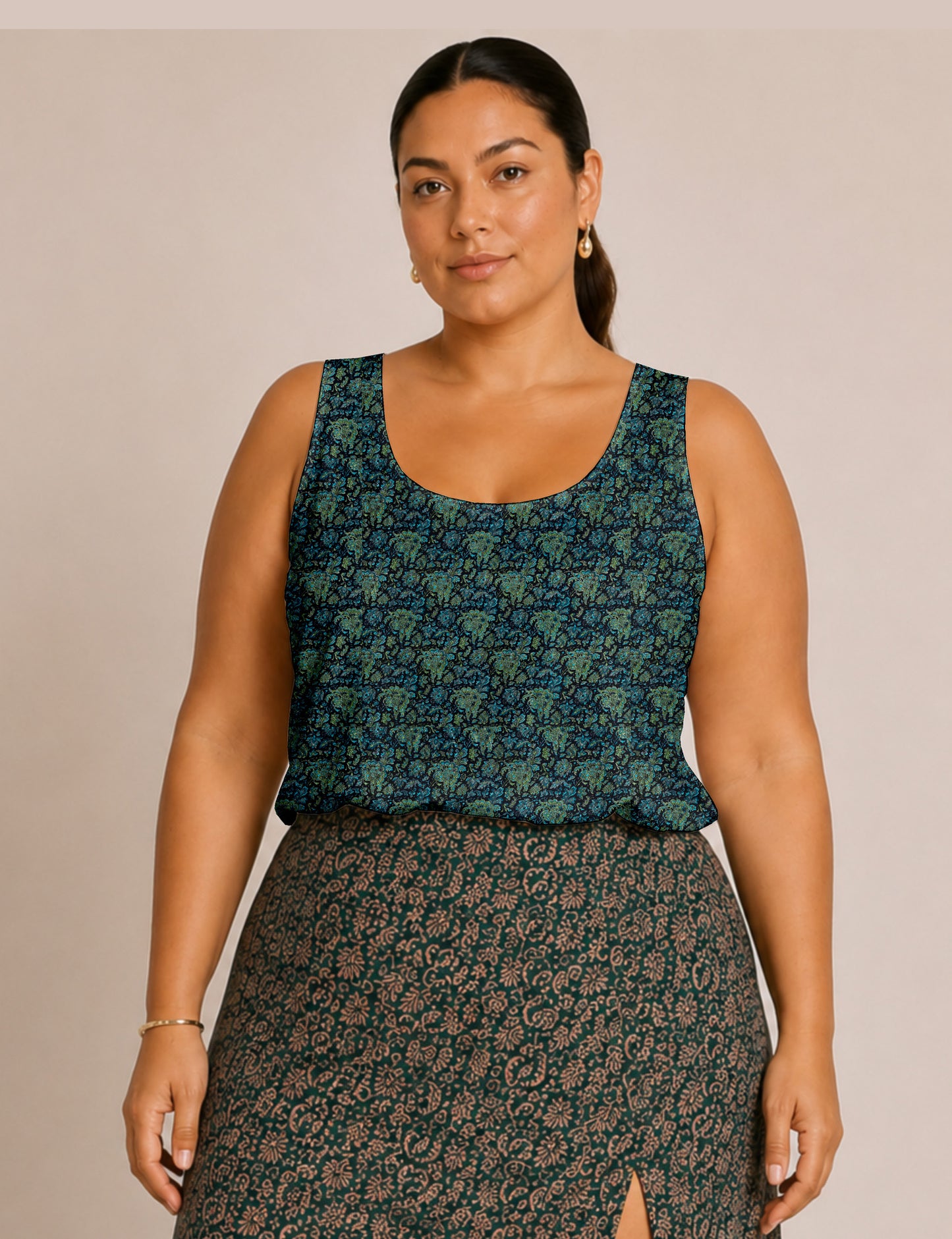 Sleeveless blouse - Blue Tropical