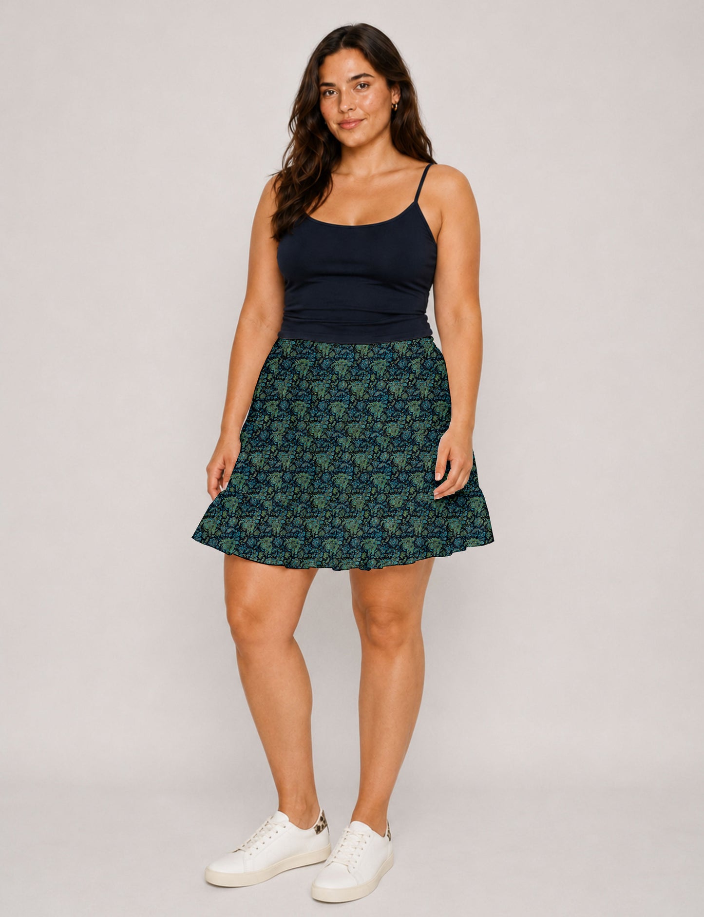 Short tiered skirt - Blue Tropical