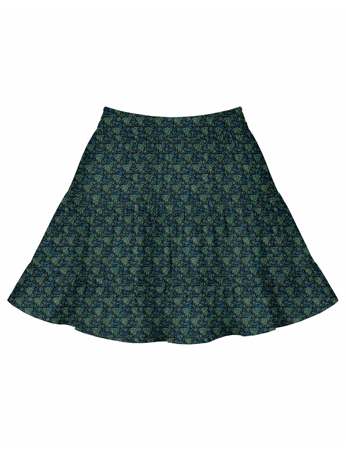 Short tiered skirt - Blue Tropical