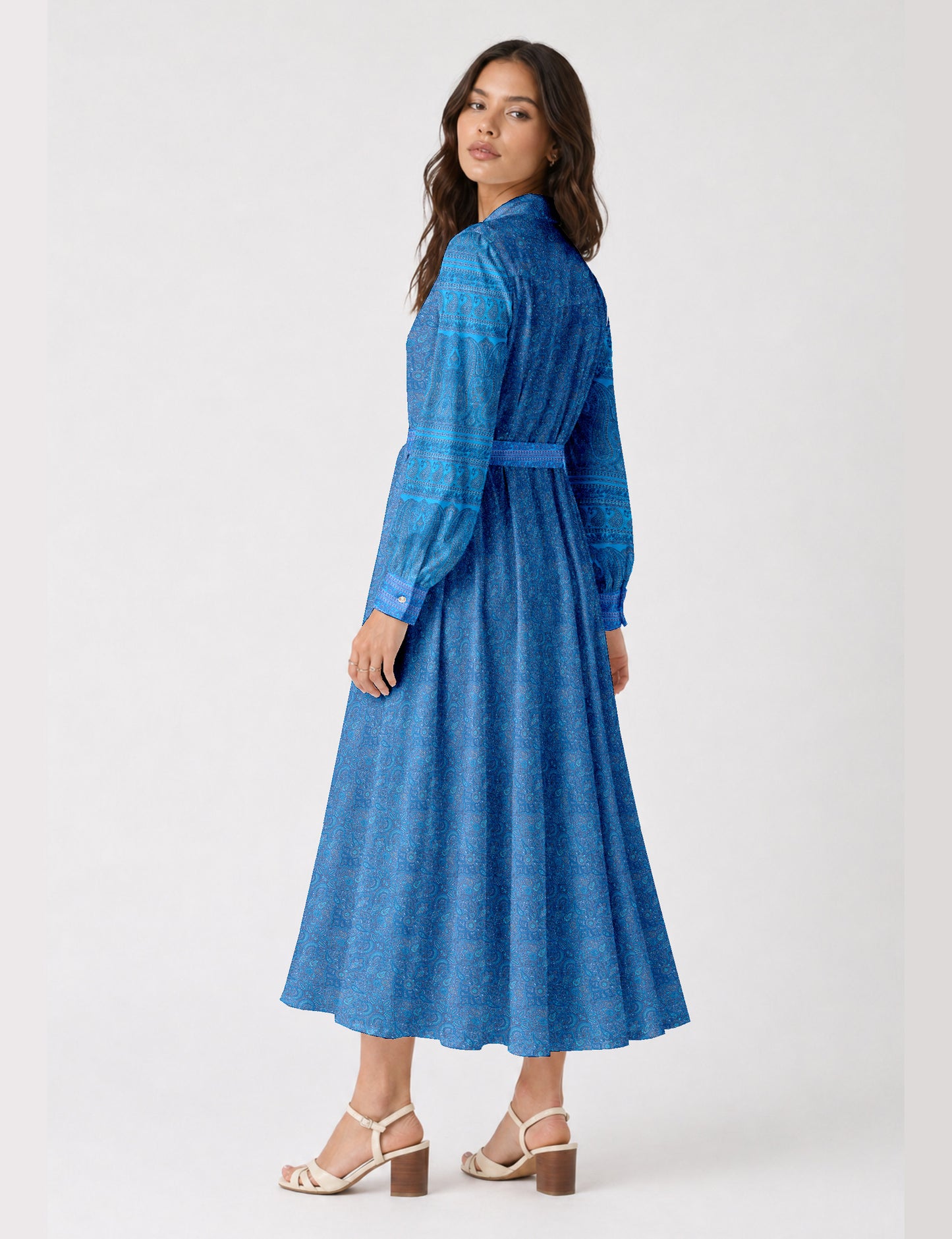 Long shirt dress - Blue Tropical