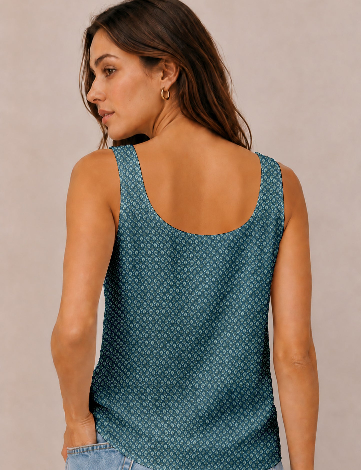 Sleeveless blouse - Blue Tropical