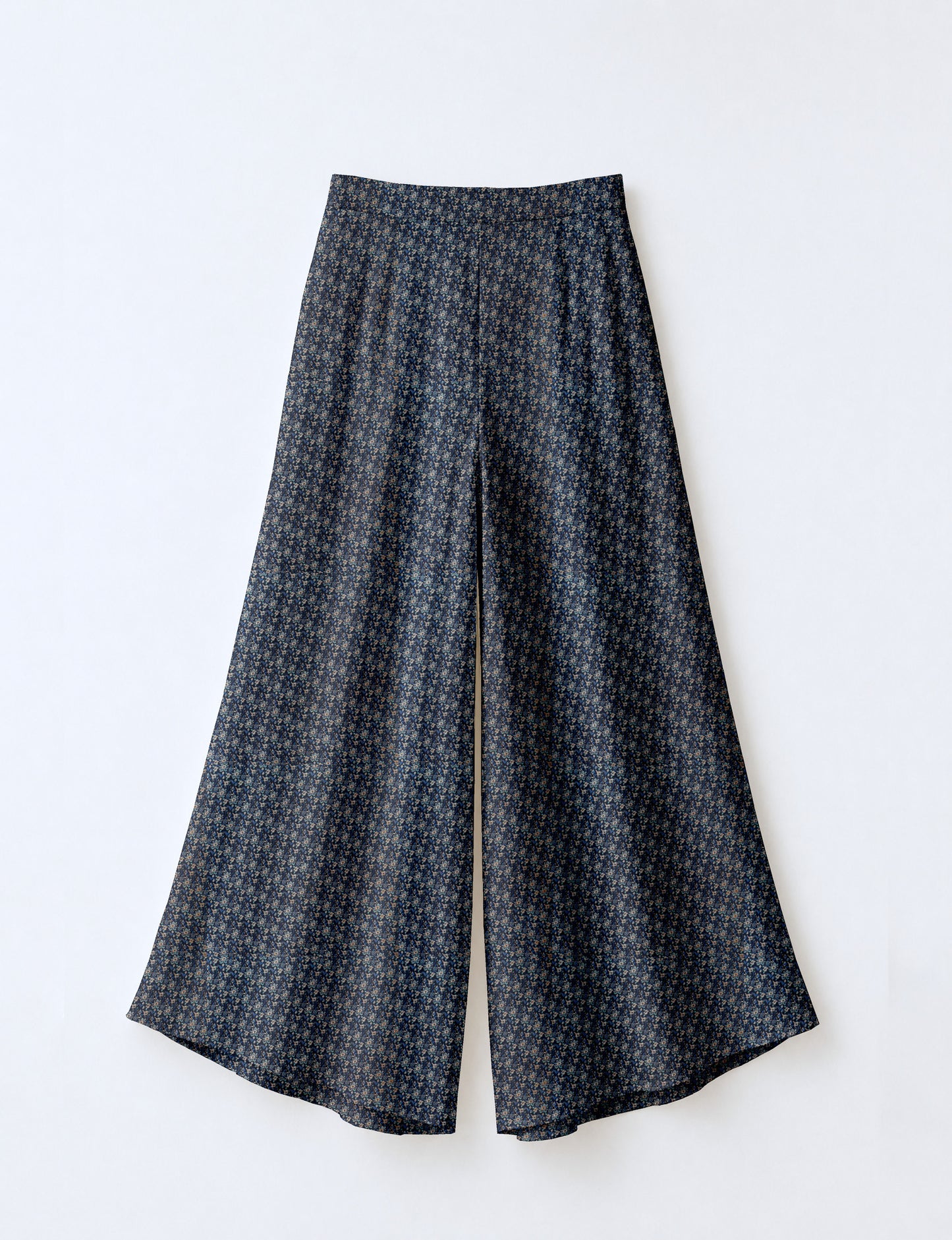 Wide Leg Palazzo Trousers - Blue Tropical