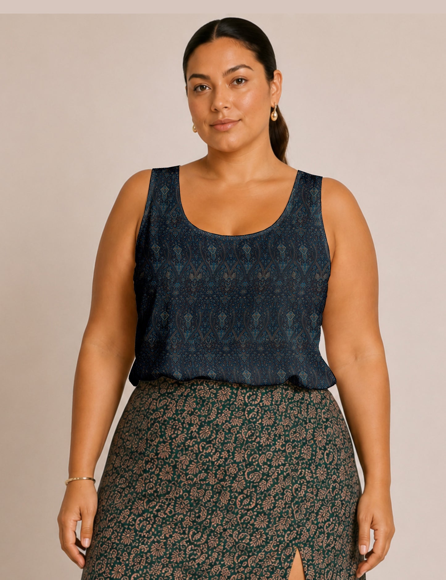 Sleeveless blouse - Blue Tropical