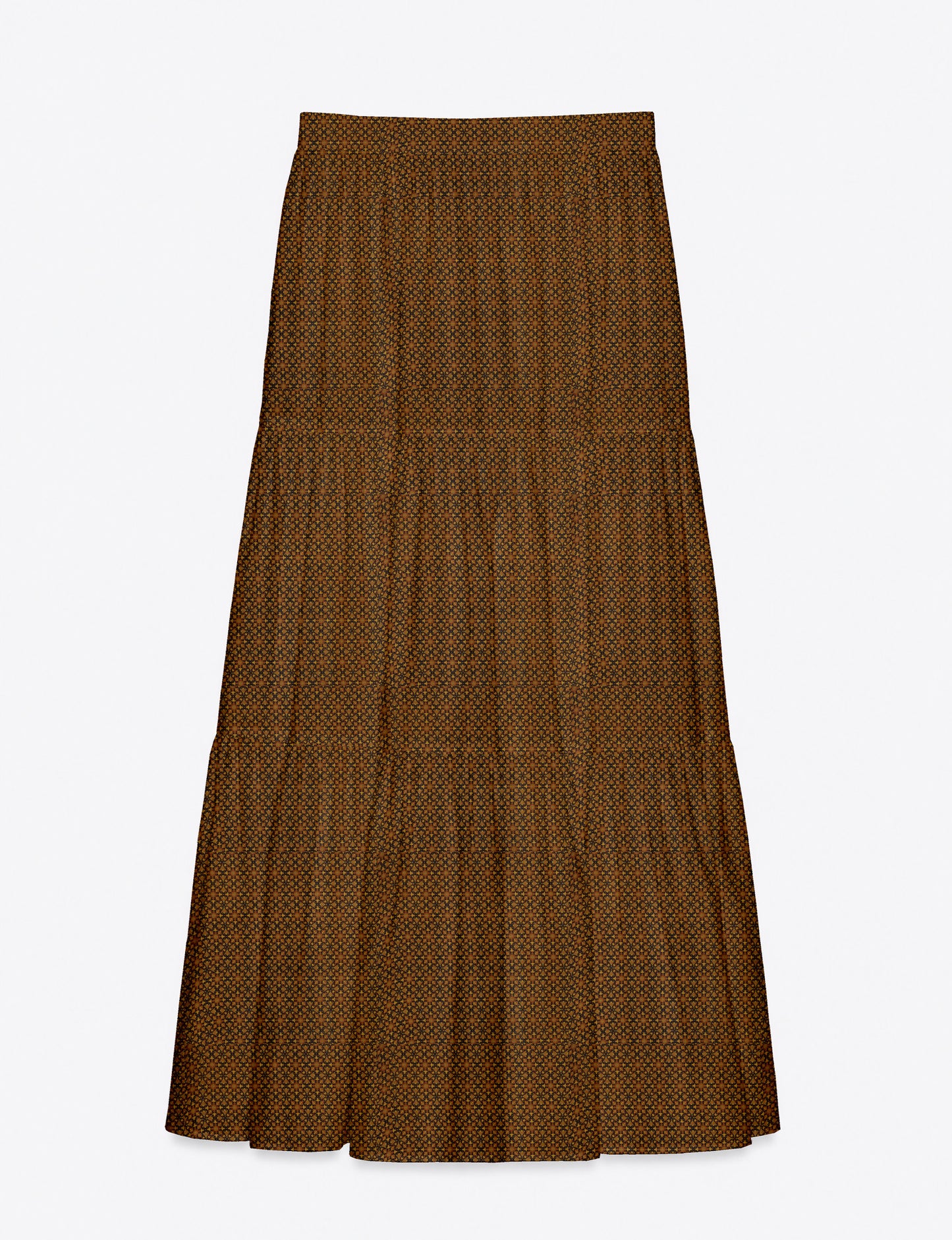 Midi Tiered Skirt - Blue Tropical