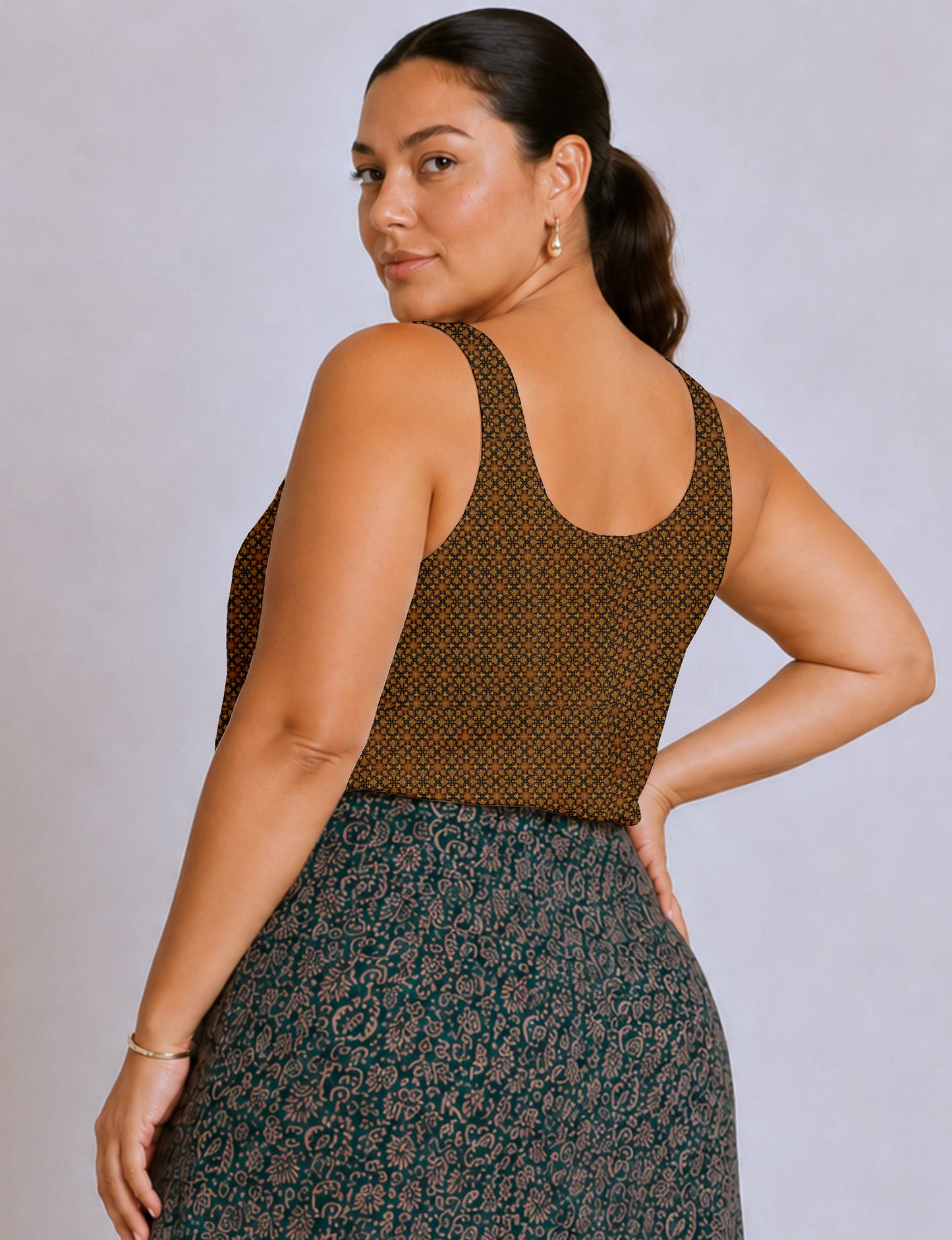 Sleeveless blouse - Blue Tropical