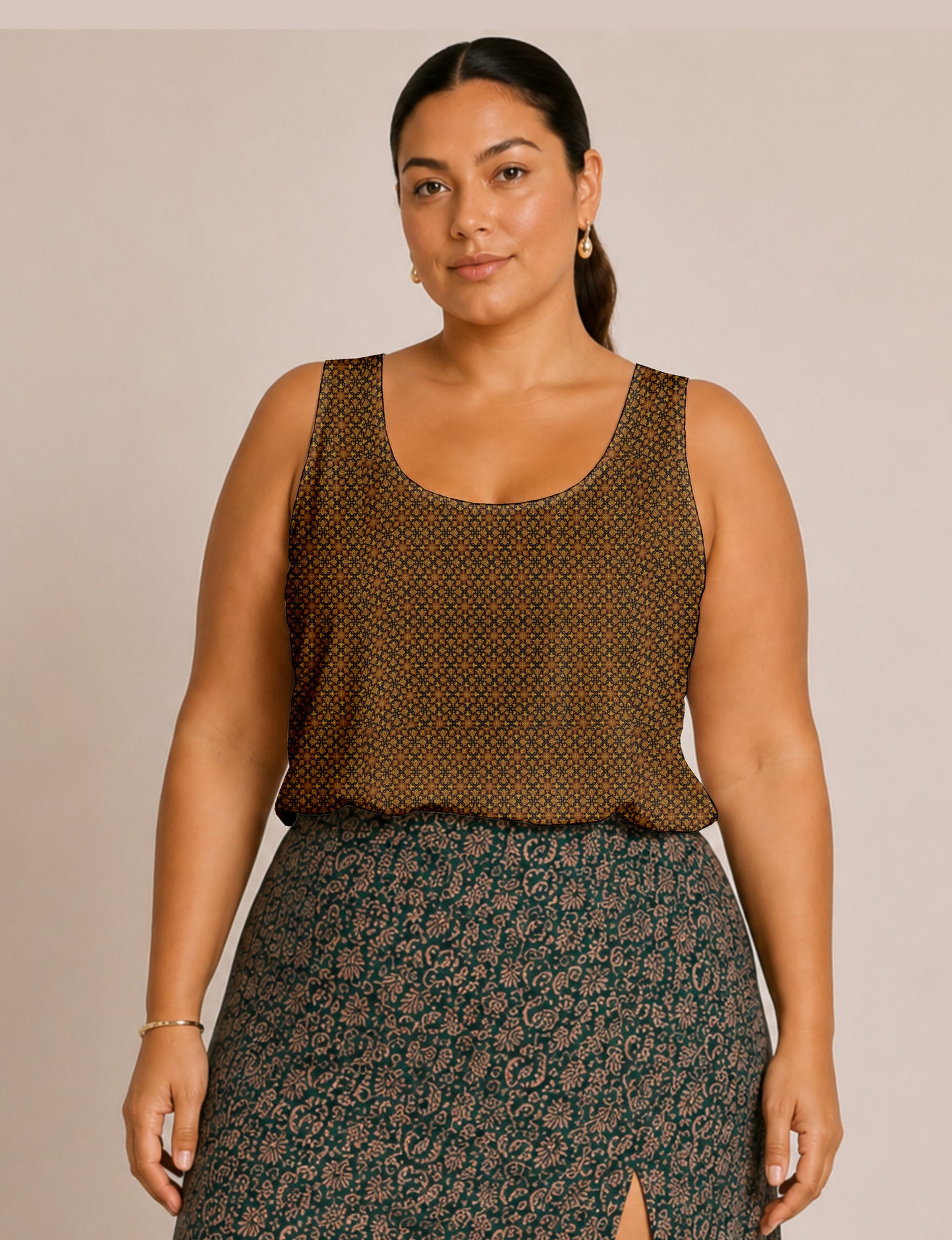 Sleeveless blouse - Blue Tropical