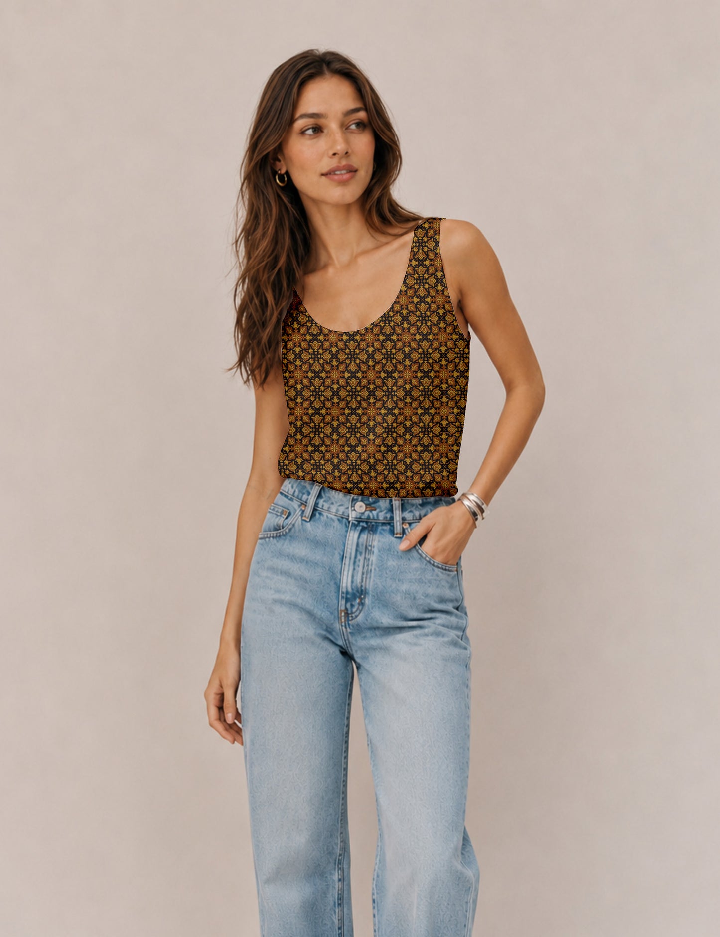 Sleeveless blouse - Blue Tropical
